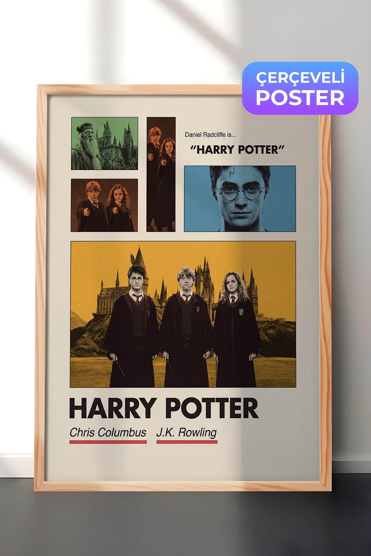 Harry Potter Ahşap Çerçeveli Poster, Sinema ve Dizi Tablo, Film Dizi Afişleri NO:112931