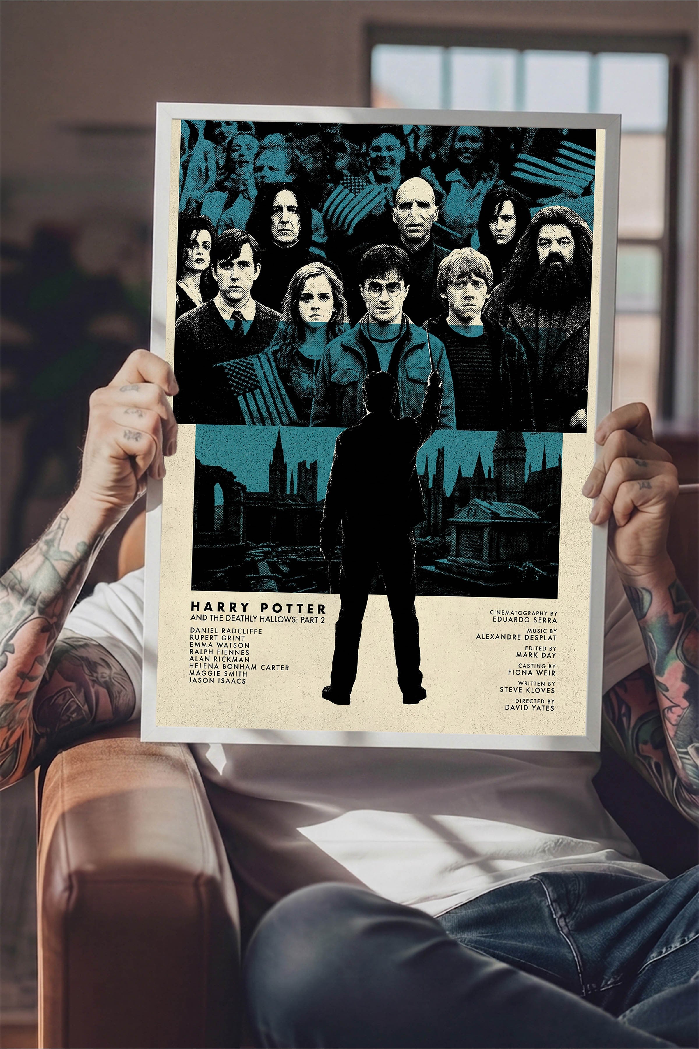 Harry Potter Beyaz Çerçeveli Poster, Sinema ve Dizi Tablo, Film Dizi Afişleri NO:112807