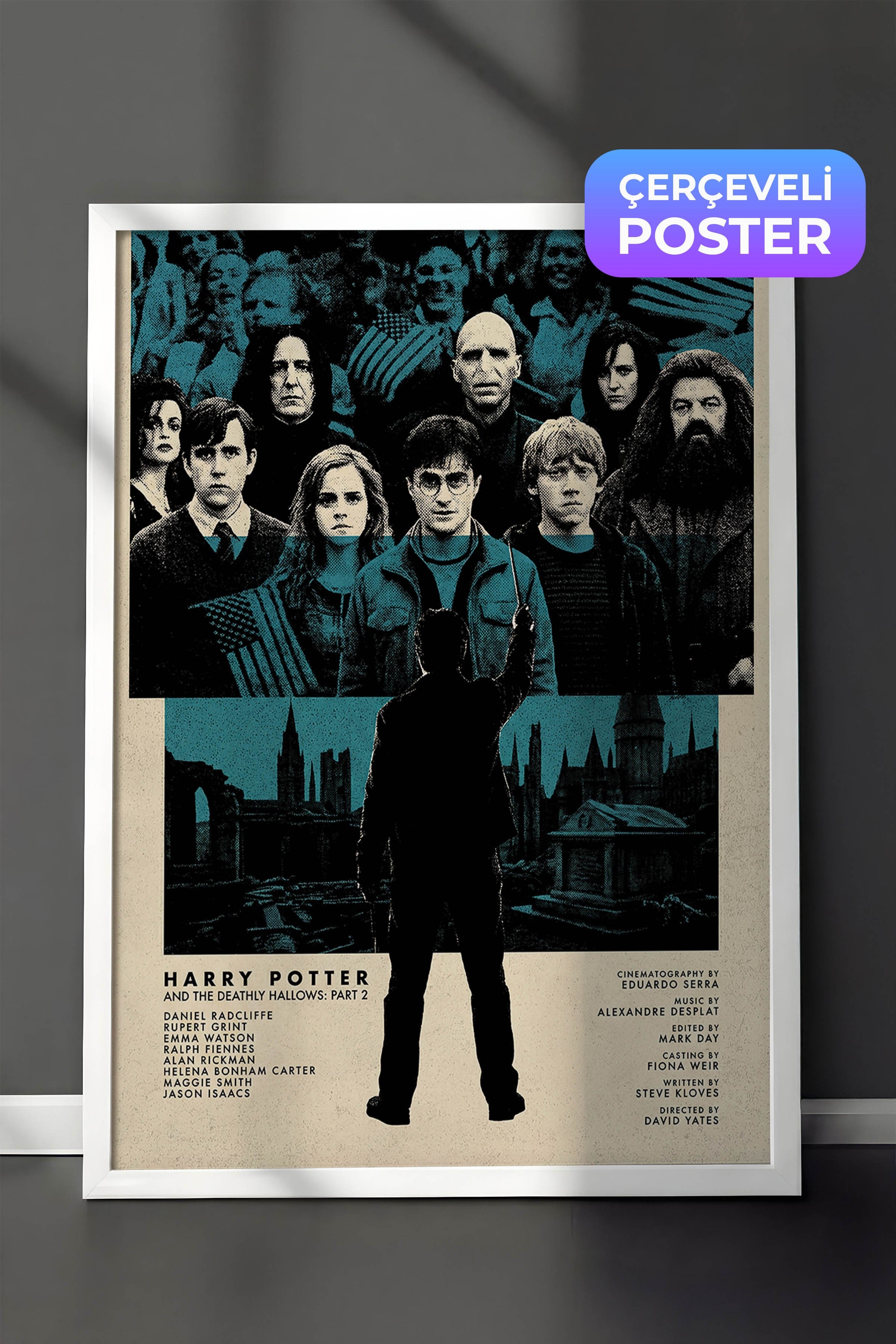 Harry Potter Beyaz Çerçeveli Poster, Sinema ve Dizi Tablo, Film Dizi Afişleri NO:112807
