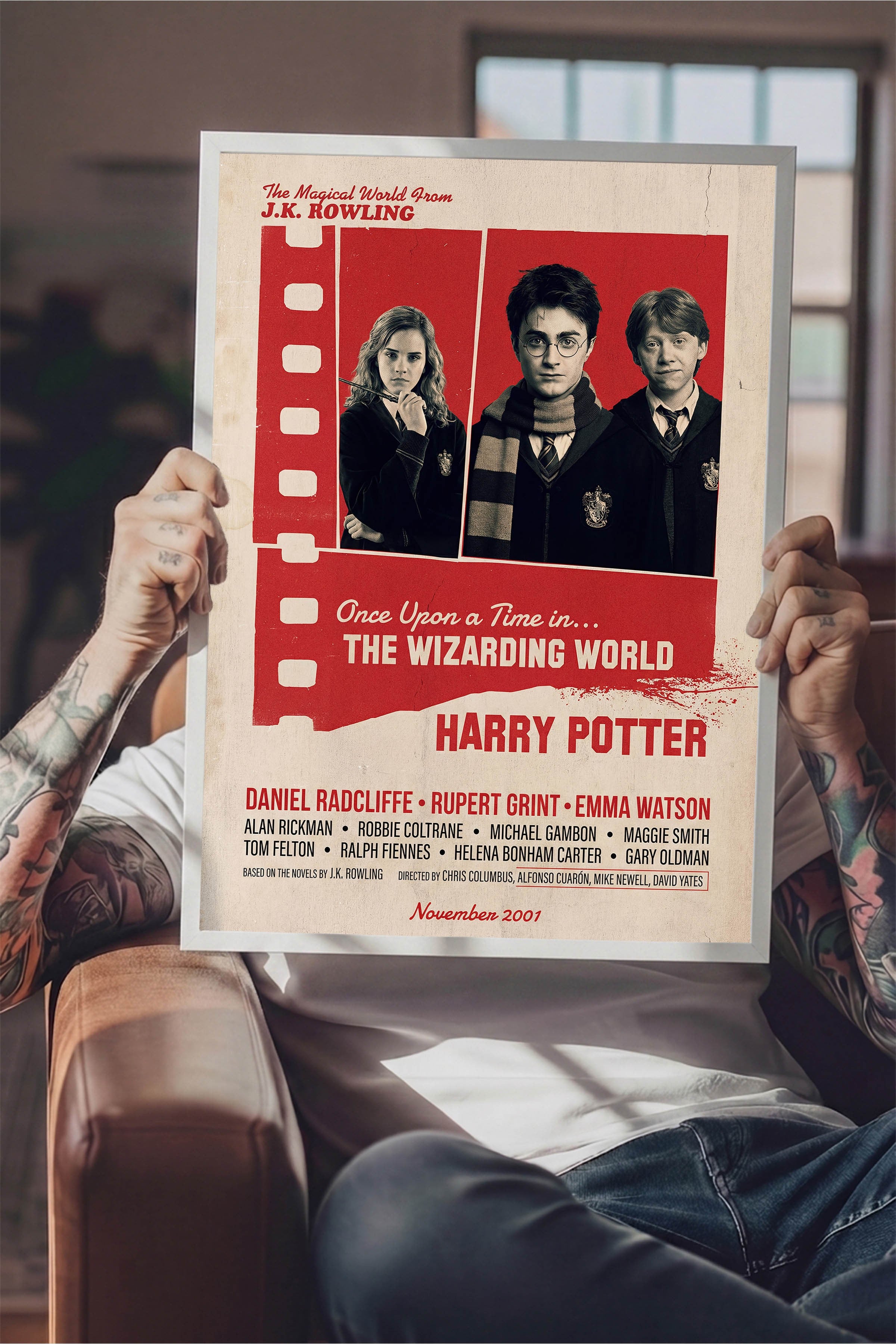 Harry Potter Beyaz Çerçeveli Poster, Sinema ve Dizi Tablo, Film Dizi Afişleri NO:112880