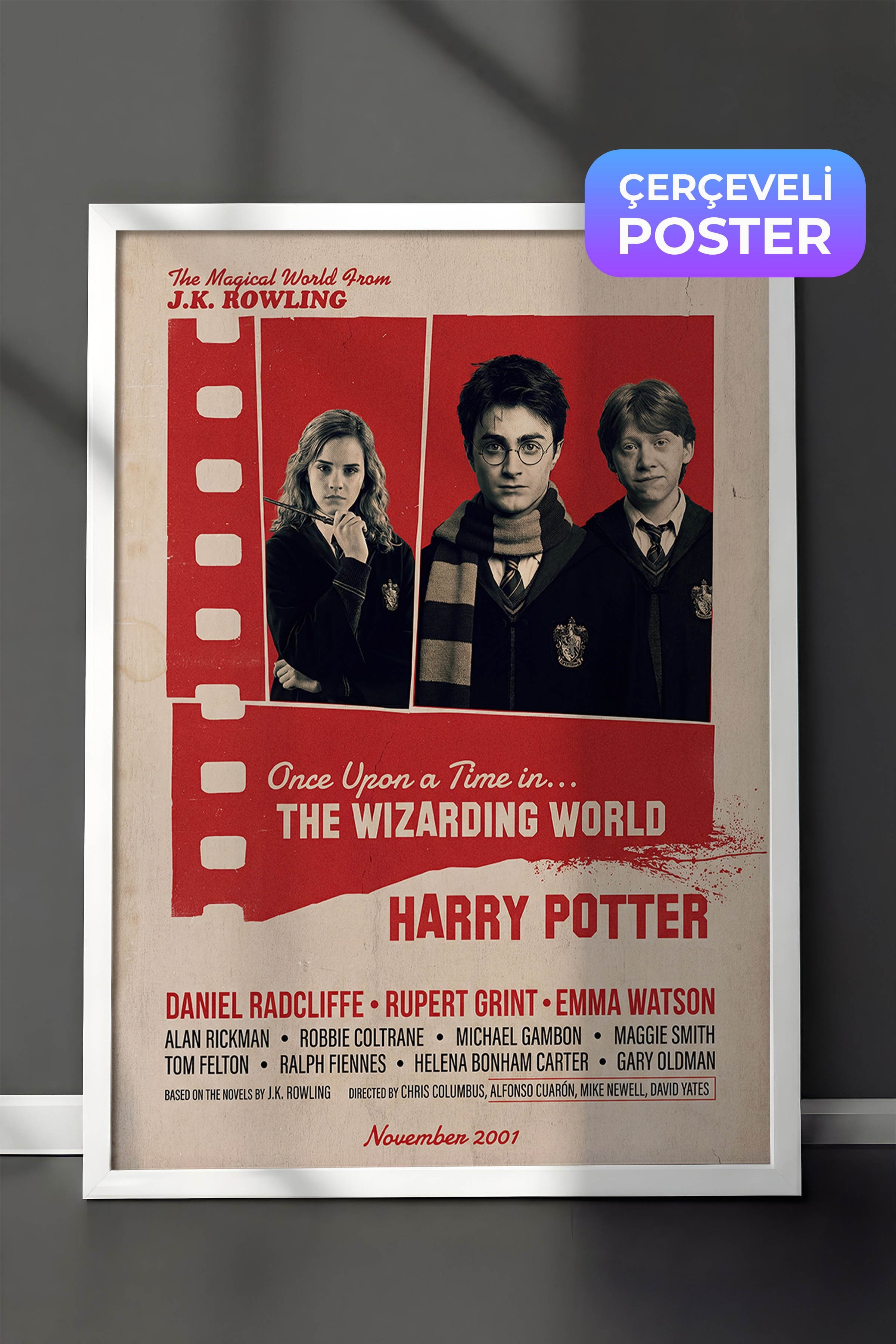 Harry Potter Beyaz Çerçeveli Poster, Sinema ve Dizi Tablo, Film Dizi Afişleri NO:112880