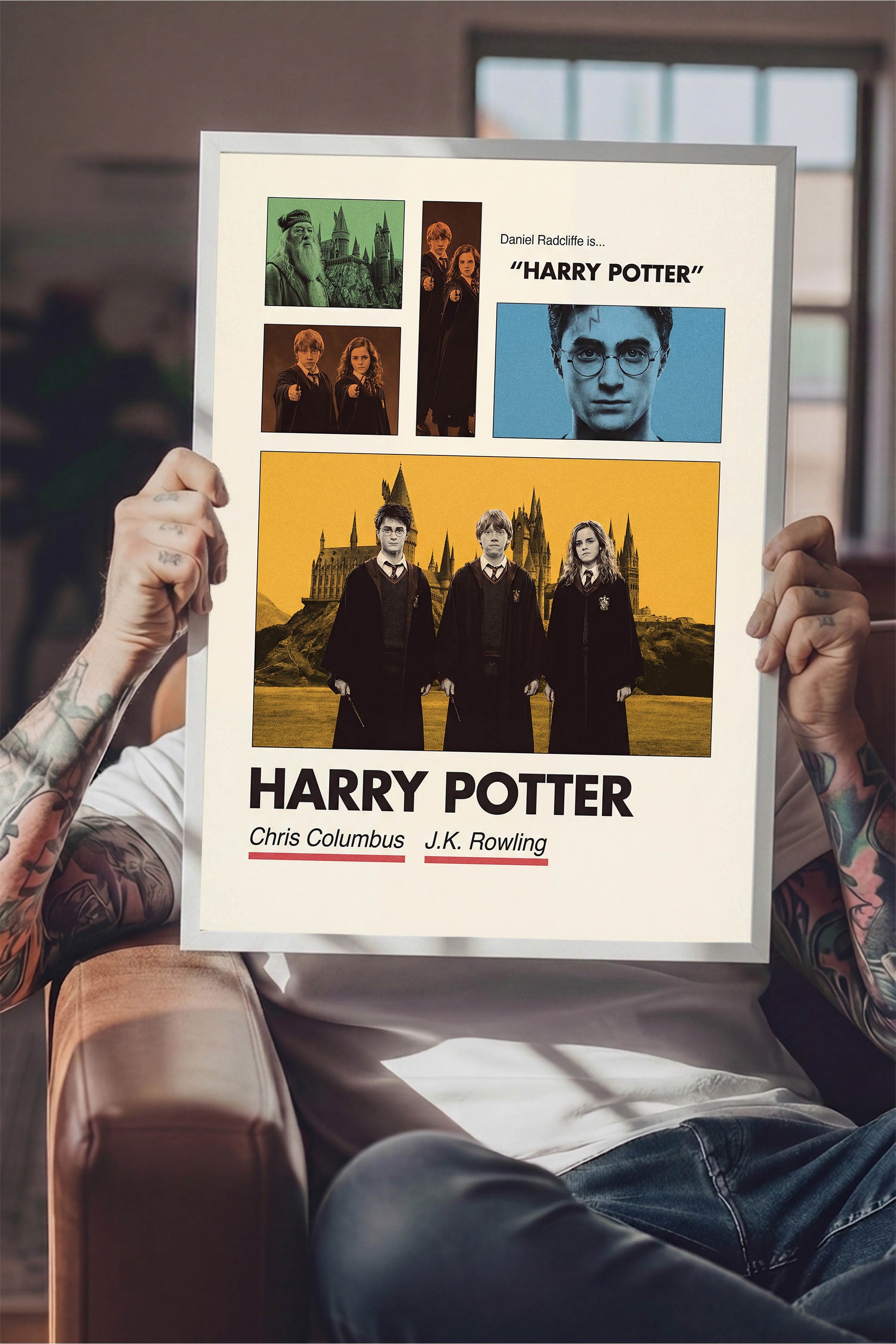 Harry Potter Beyaz Çerçeveli Poster, Sinema ve Dizi Tablo, Film Dizi Afişleri NO:112931