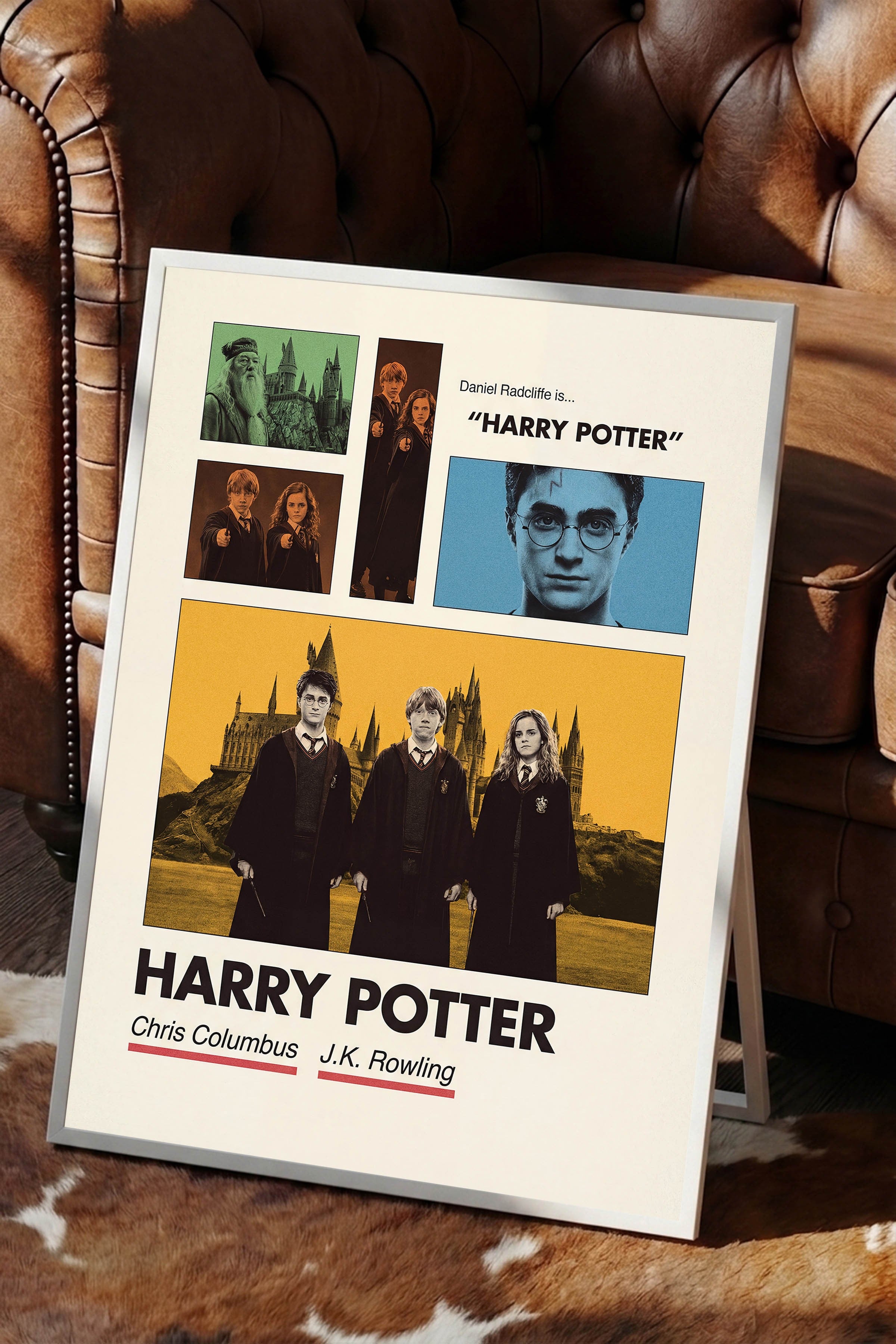 Harry Potter Beyaz Çerçeveli Poster, Sinema ve Dizi Tablo, Film Dizi Afişleri NO:112931