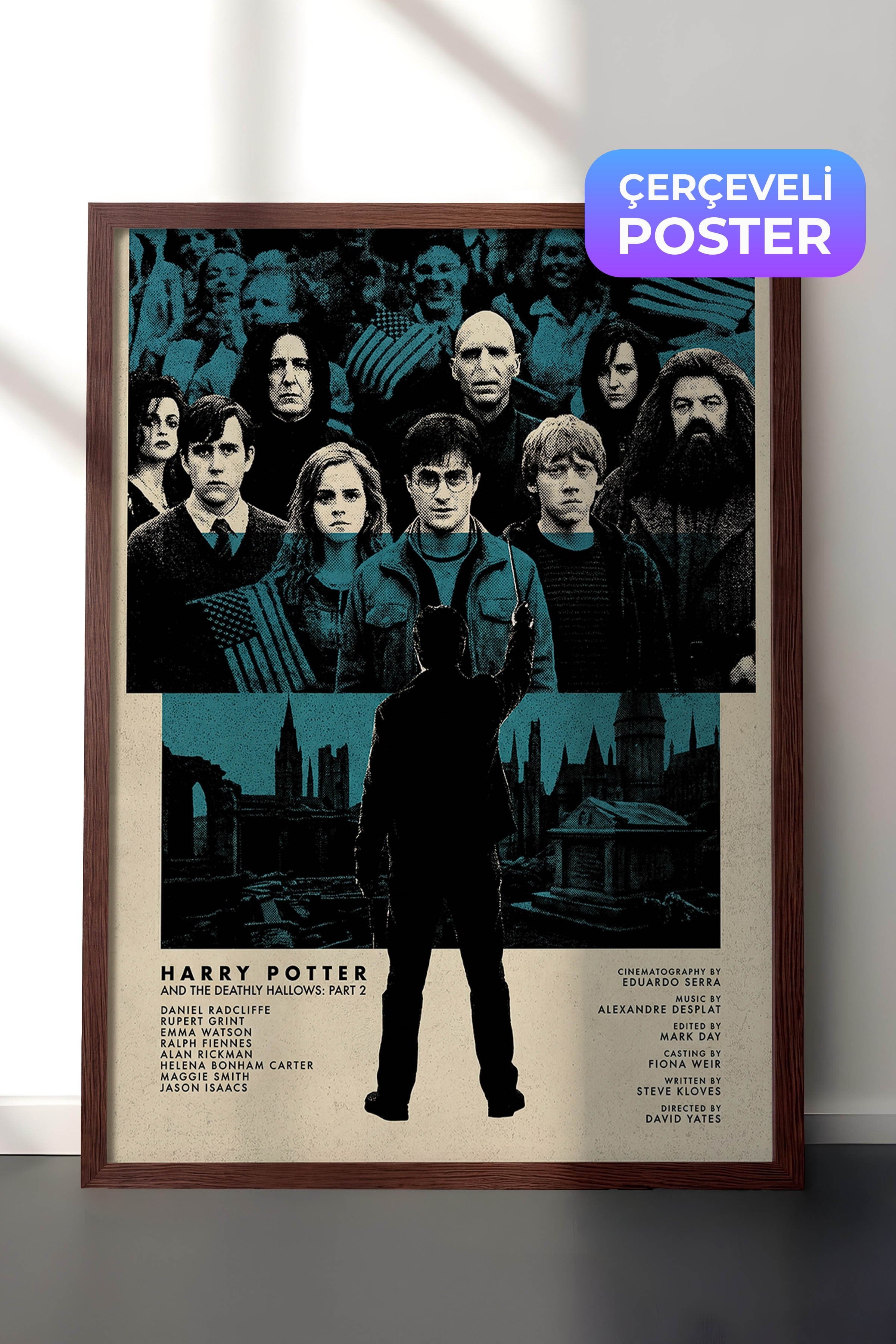 Harry Potter Kahverengi Çerçeveli Poster, Sinema ve Dizi Tablo, Film Dizi Afişleri NO:112807