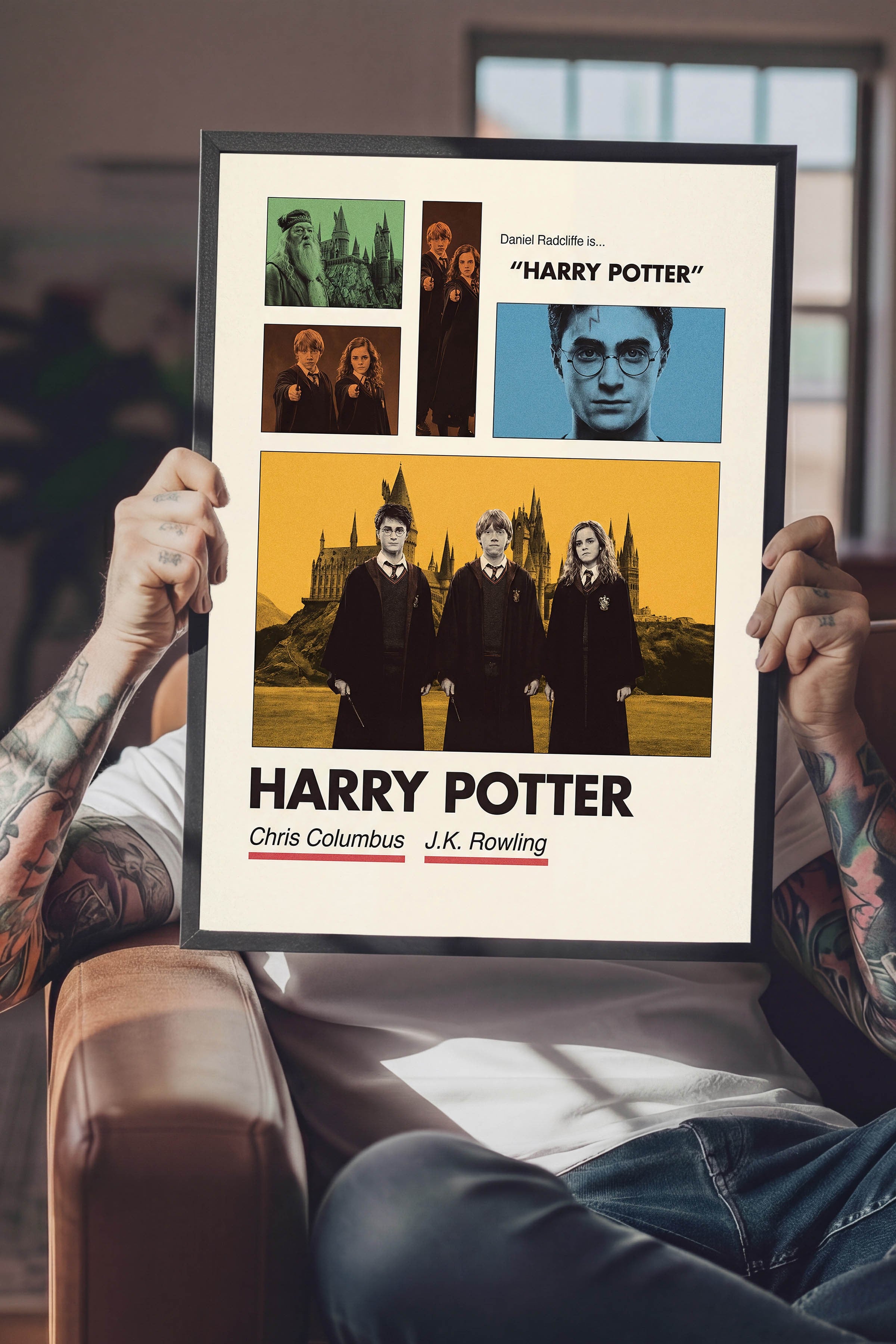 Harry Potter Siyah Çerçeveli Poster, Sinema ve Dizi Tablo, Film Dizi Afişleri NO:112931