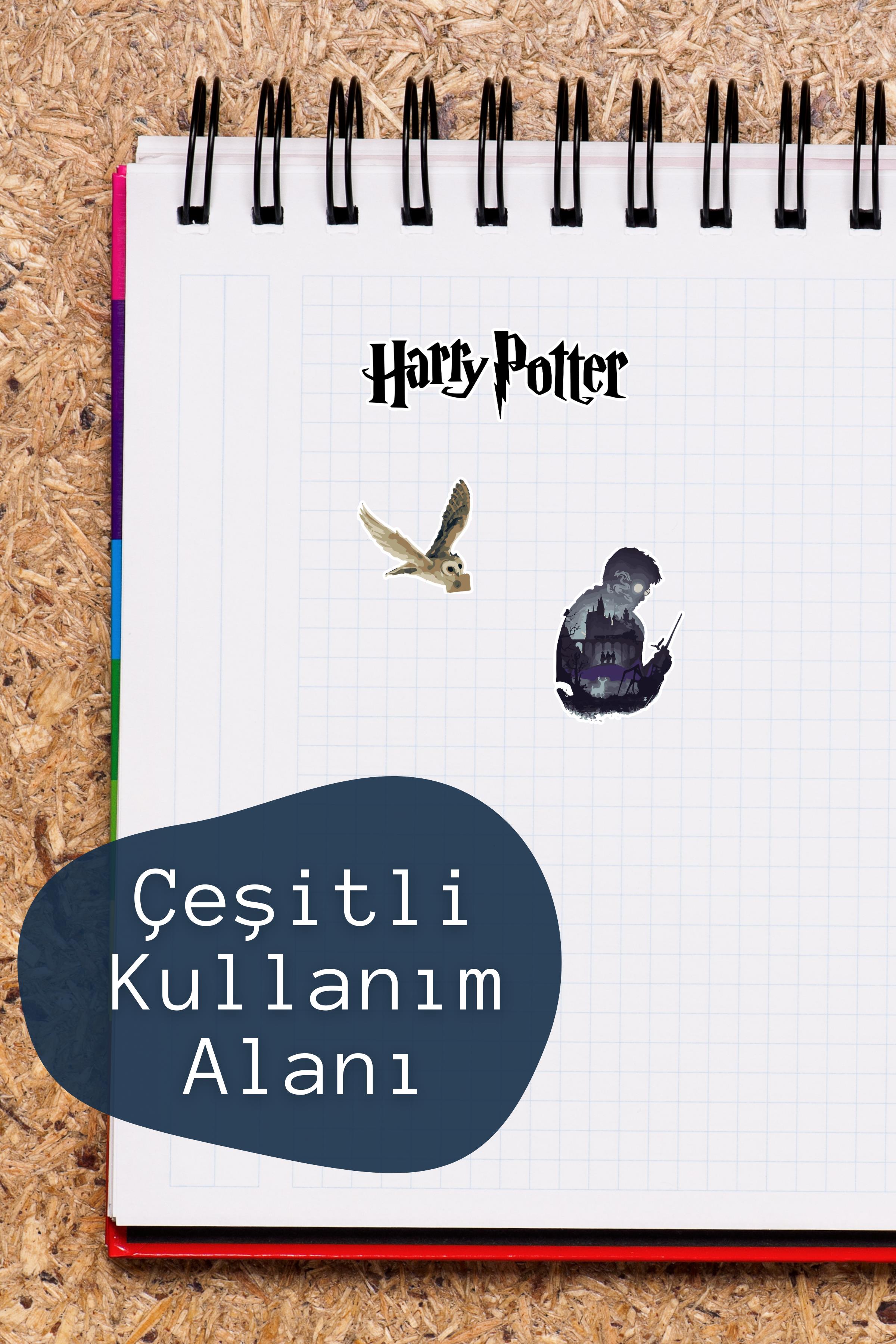 Harry Potter Temalı Sticker ve Etiket Seti - Orta Boy - Su Geçirmez, Kalın Yapışkanlı Sticker Seti