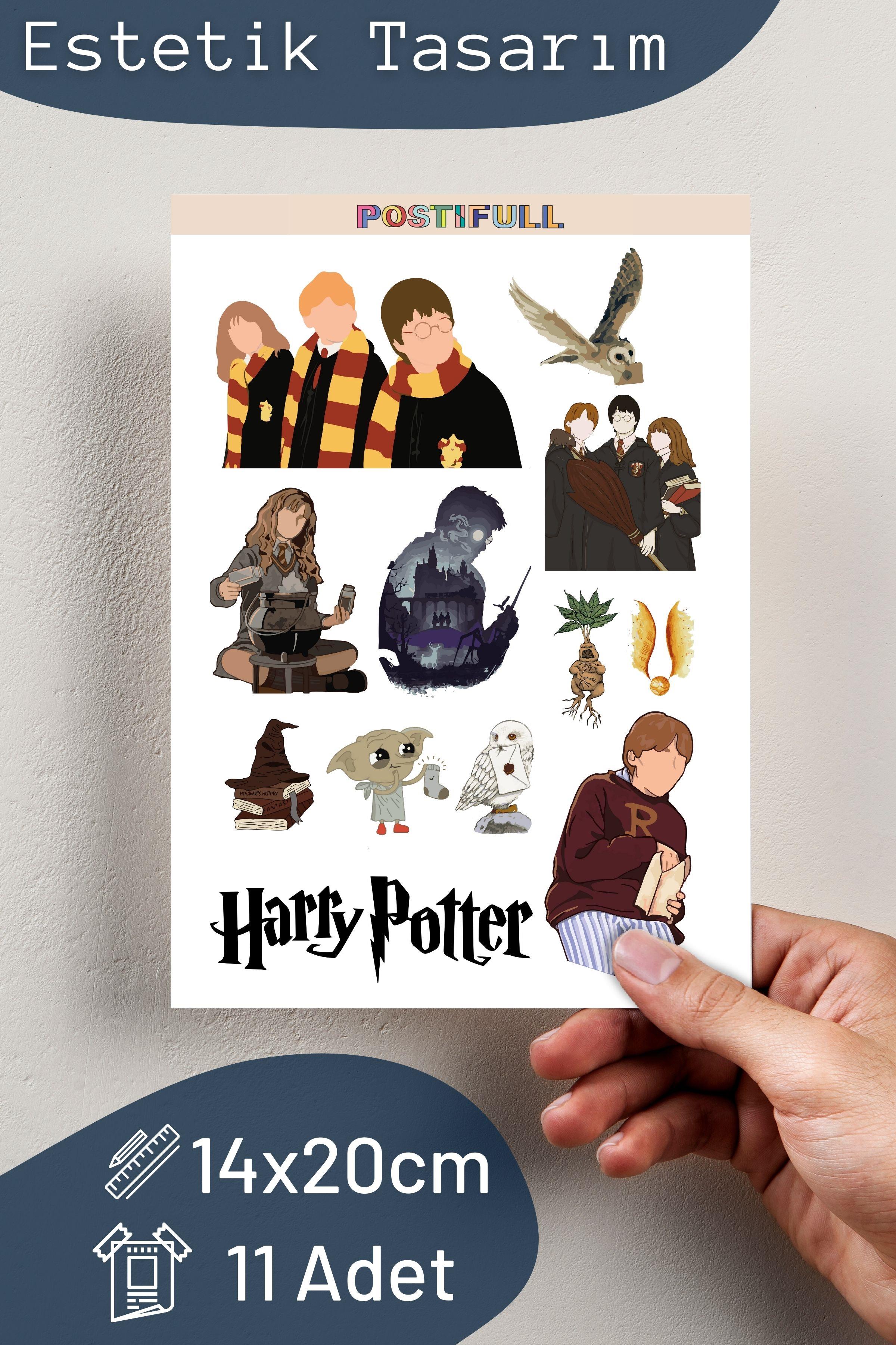 Harry Potter Temalı Sticker ve Etiket Seti - Orta Boy - Su Geçirmez, Kalın Yapışkanlı Sticker Seti