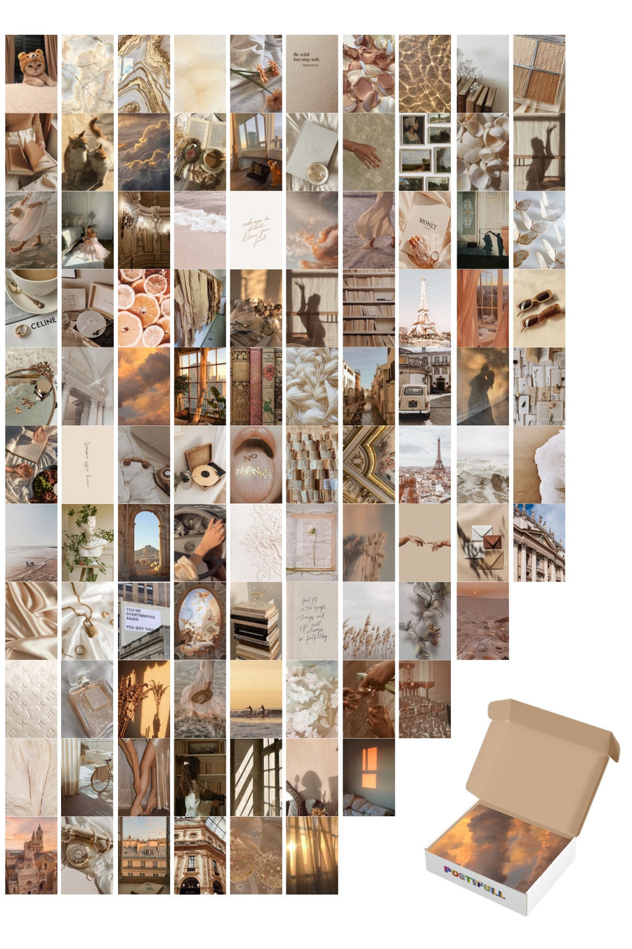 Hayal Duvar Posteri Kolaj Seti - Arkası Yapışkanlı - 100 Adet - Soft Temalı Poster Seti - 10cm*15cm