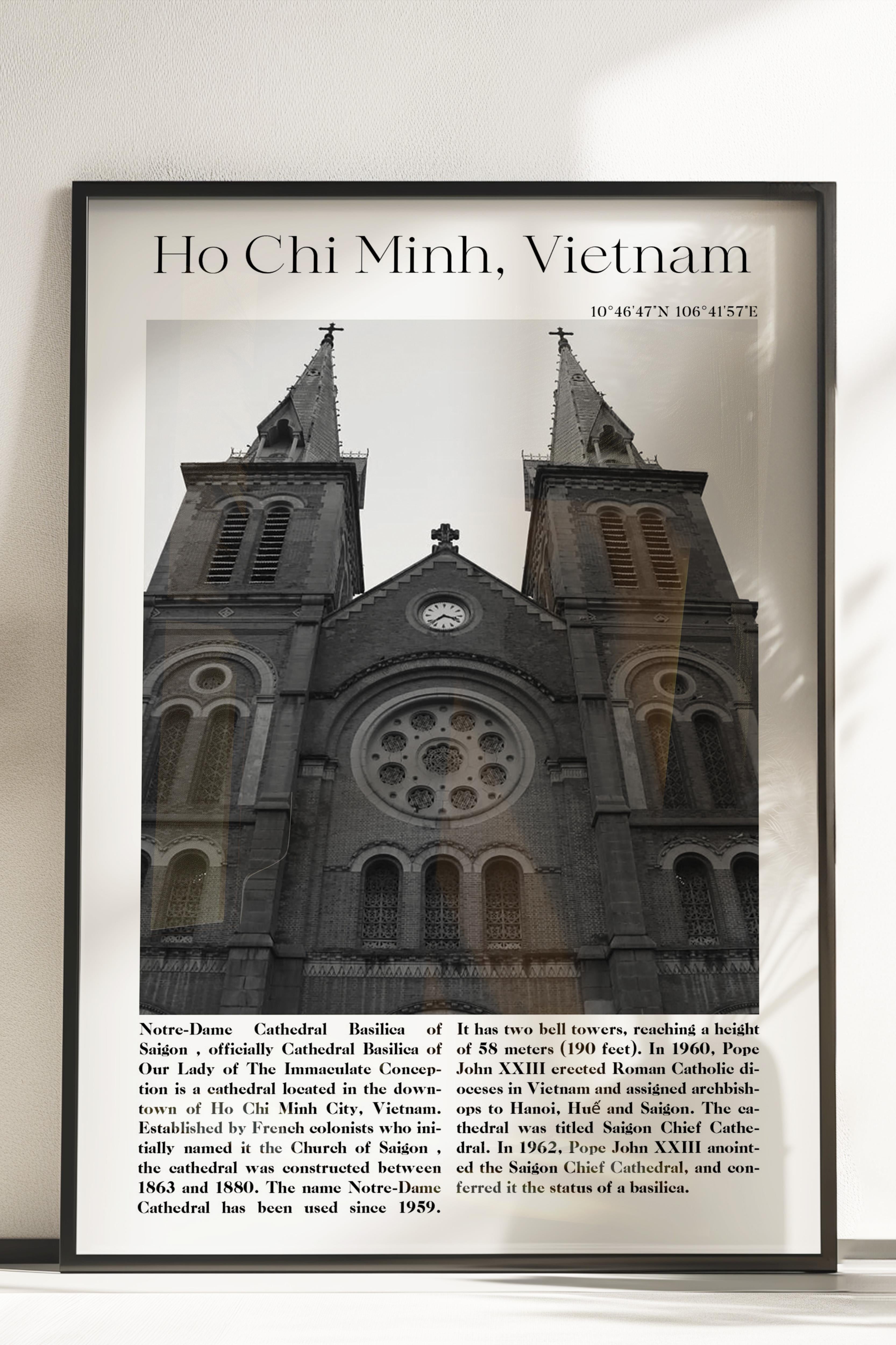 Ho Chi Minh - Vietnam, Şehir Temalı Poster, Çerçevesiz Duvar Posteri, NO:30015