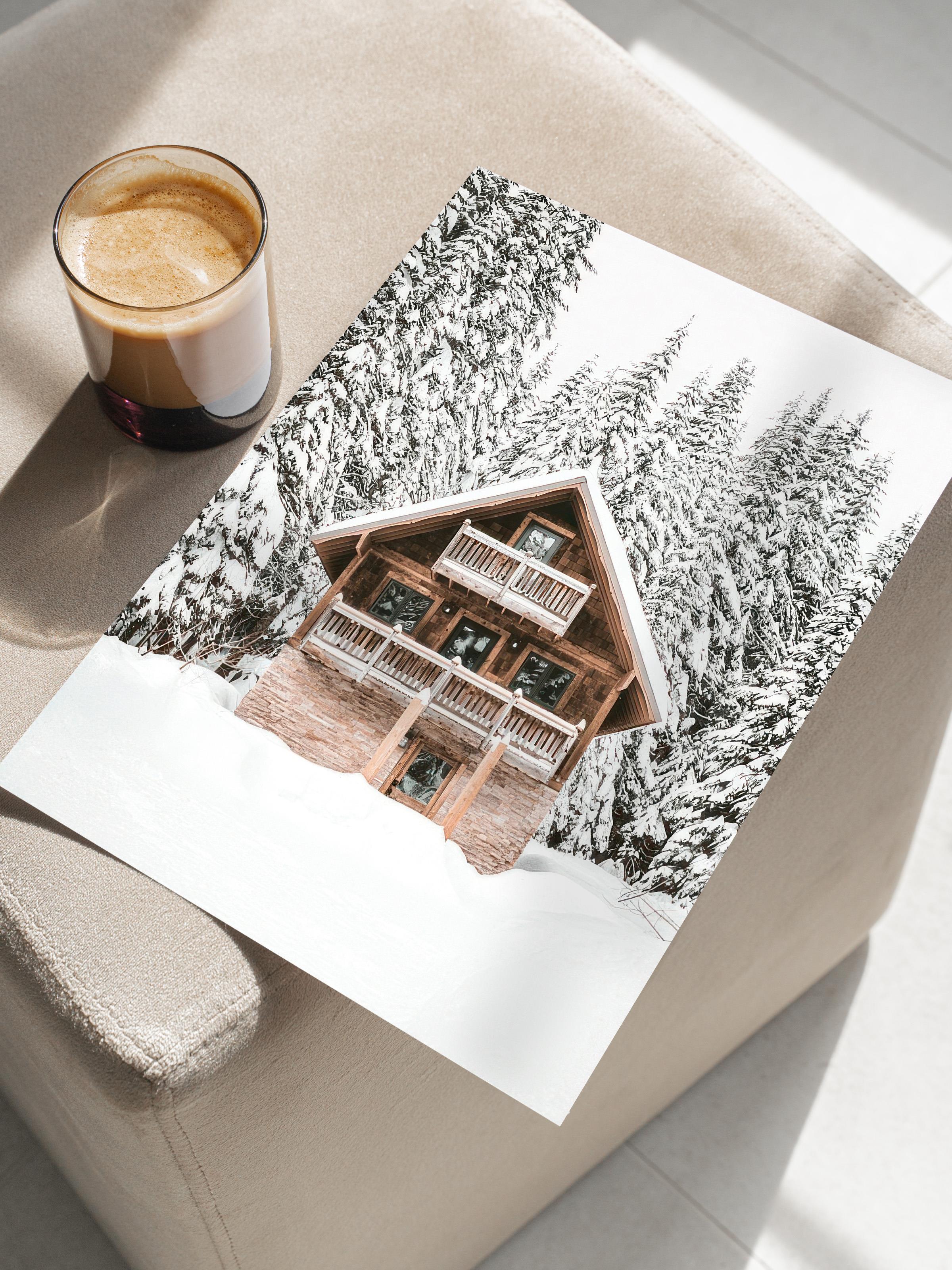 Holiday Cabin Poster, Çerçevesiz Duvar Posteri, Yılbaşı Duvar Tablosu Comfort Serisi NO:108513