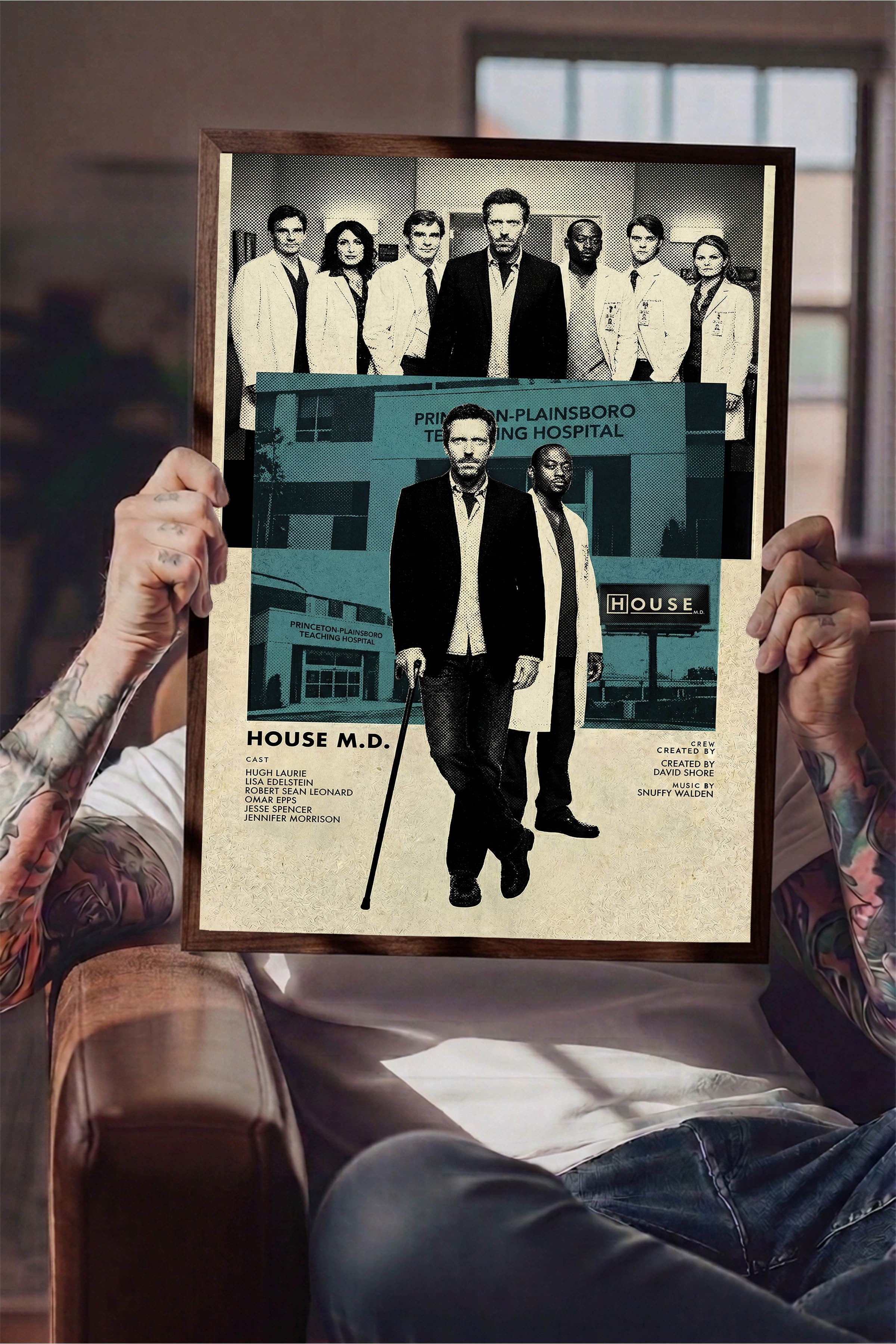 House Kahverengi Çerçeveli Poster, Sinema ve Dizi Tablo, Film Dizi Afişleri NO:112775