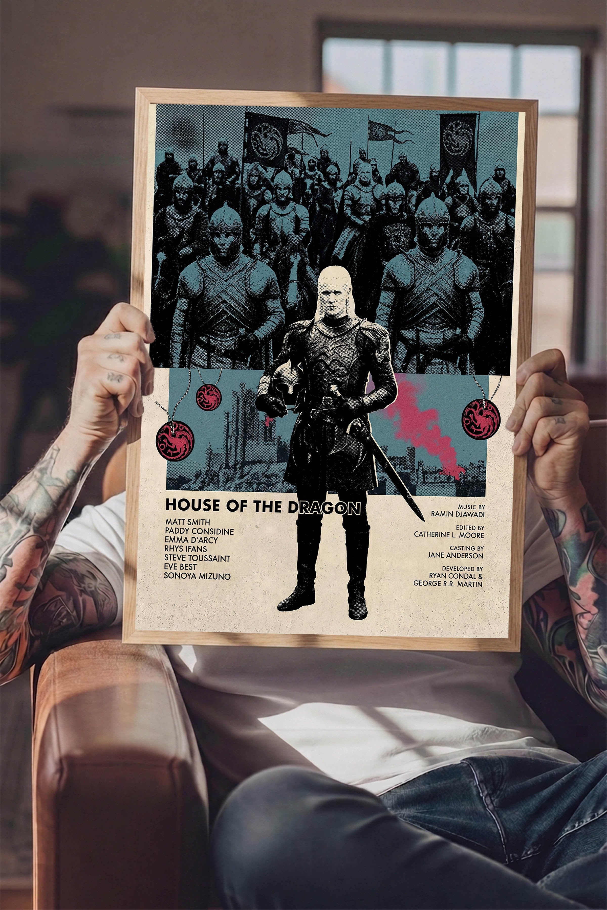 House of the Dragon Ahşap Çerçeveli Poster, Sinema ve Dizi Tablo, Film Dizi Afişleri NO:112785