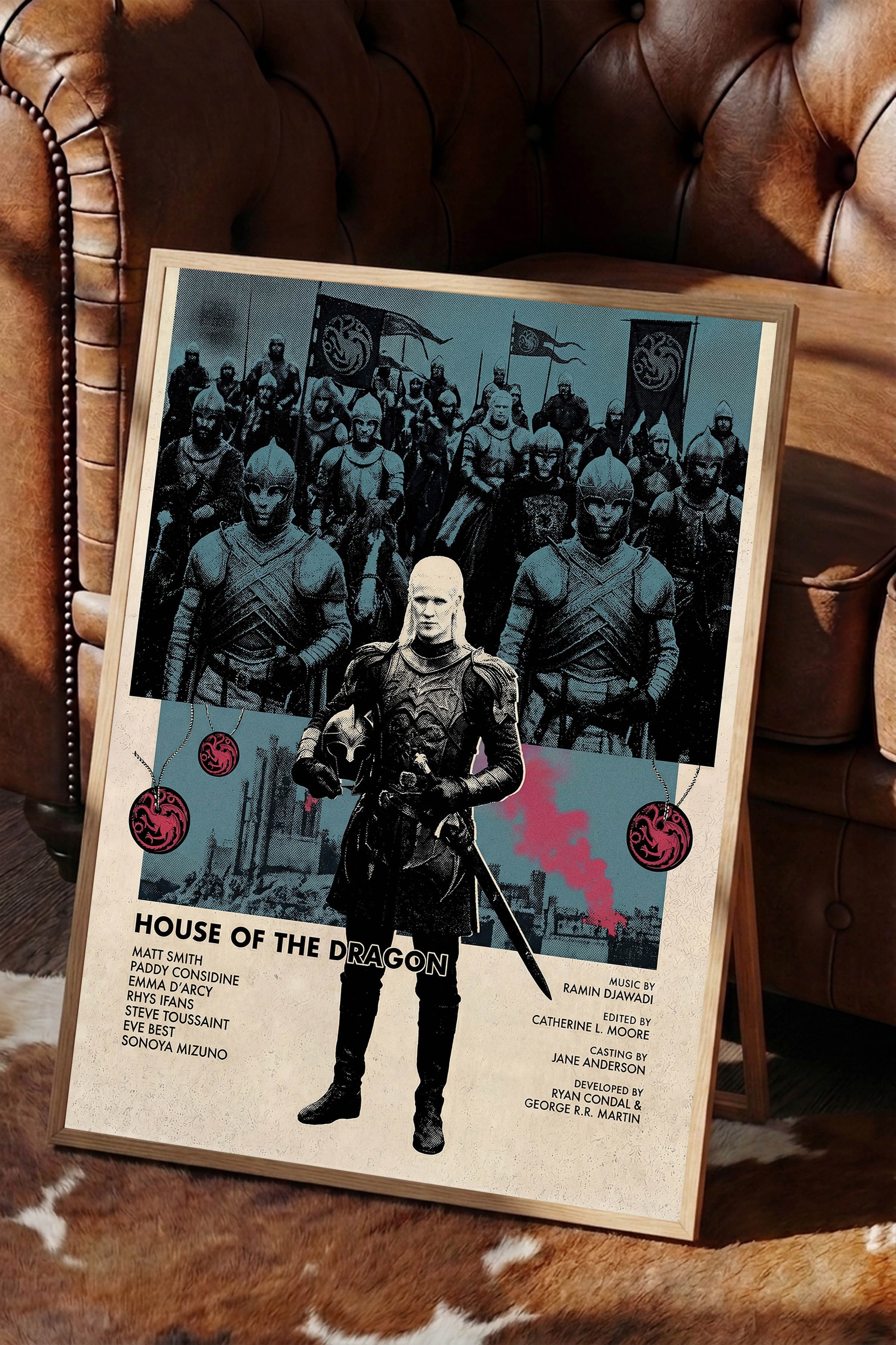 House of the Dragon Ahşap Çerçeveli Poster, Sinema ve Dizi Tablo, Film Dizi Afişleri NO:112785