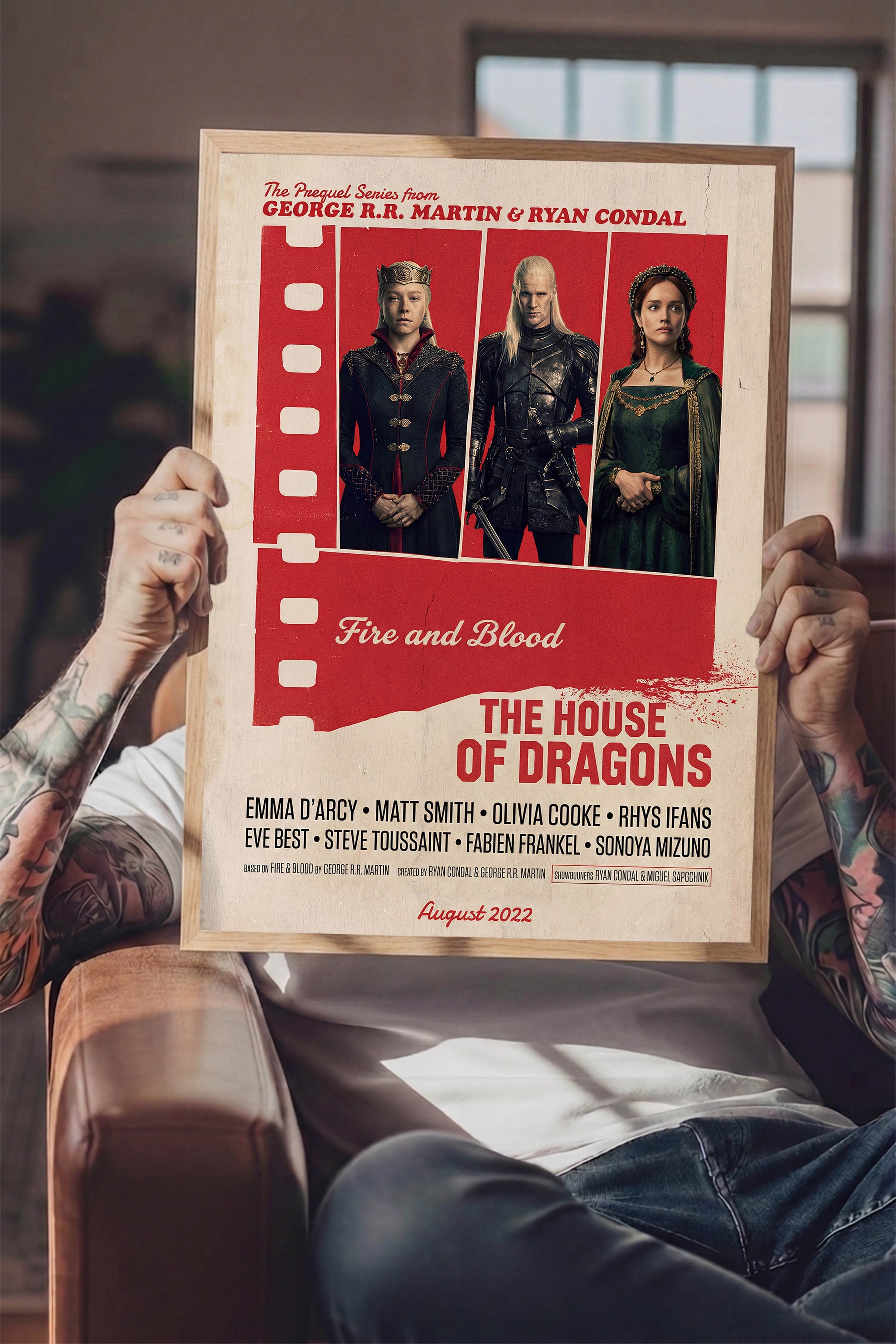 House of the Dragon Ahşap Çerçeveli Poster, Sinema ve Dizi Tablo, Film Dizi Afişleri NO:112861