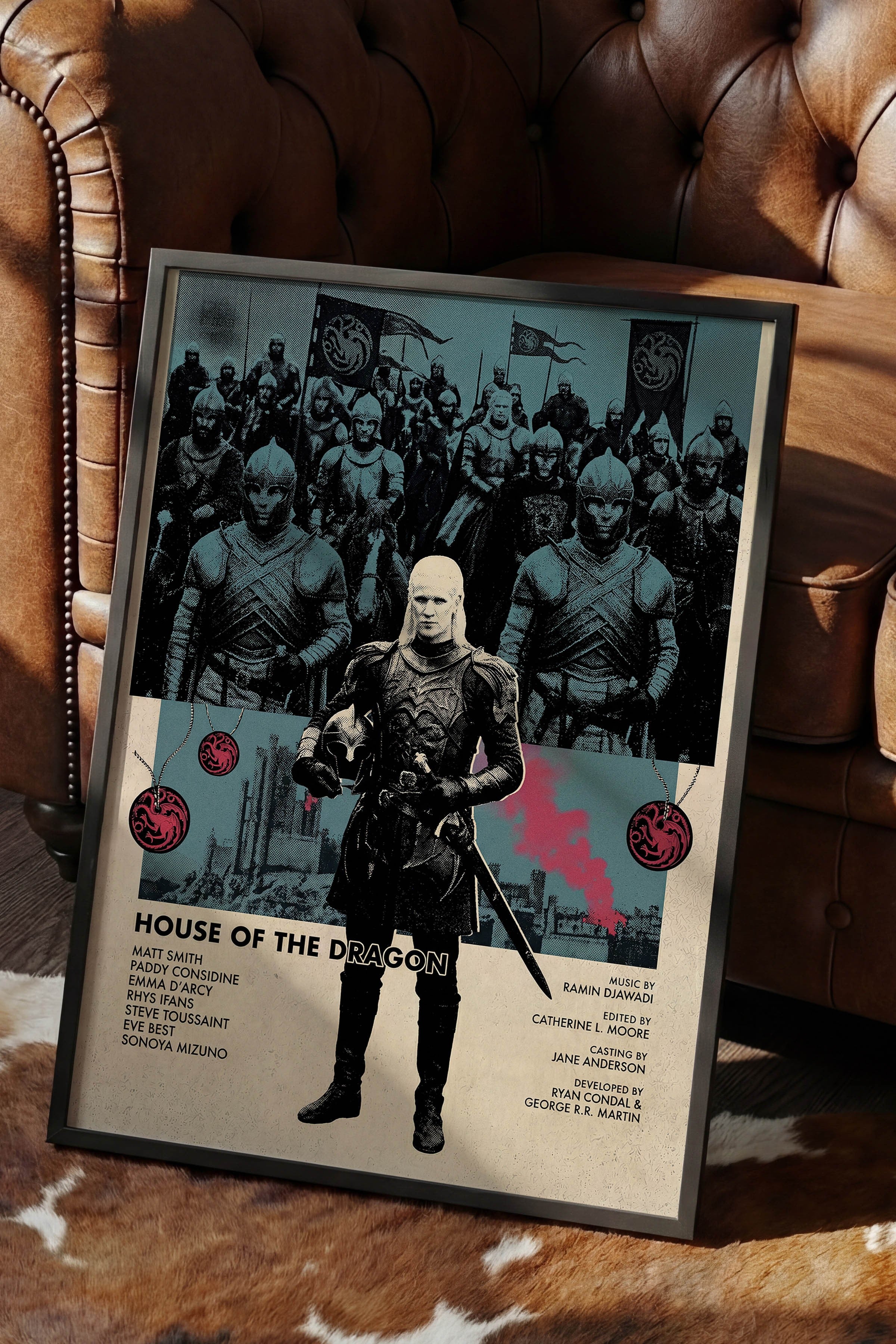 House of the Dragon Siyah Çerçeveli Poster, Sinema ve Dizi Tablo, Film Dizi Afişleri NO:112785
