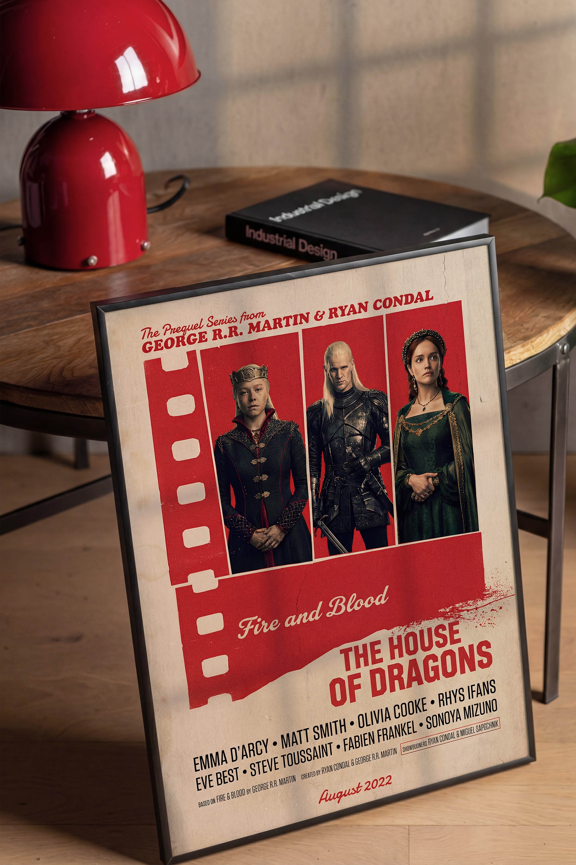 House of the Dragon Siyah Çerçeveli Poster, Sinema ve Dizi Tablo, Film Dizi Afişleri NO:112861
