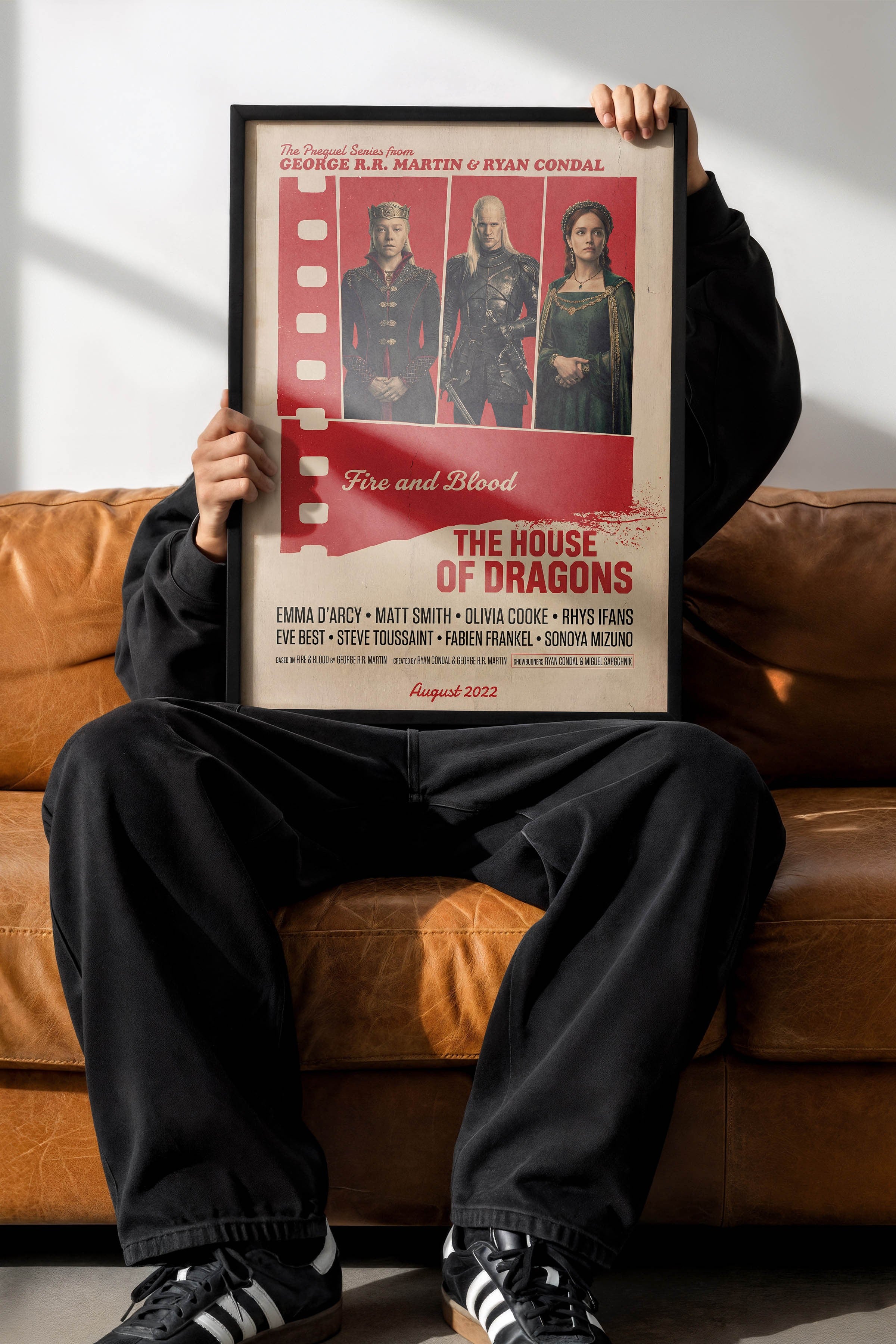 House of the Dragon Siyah Çerçeveli Poster, Sinema ve Dizi Tablo, Film Dizi Afişleri NO:112861
