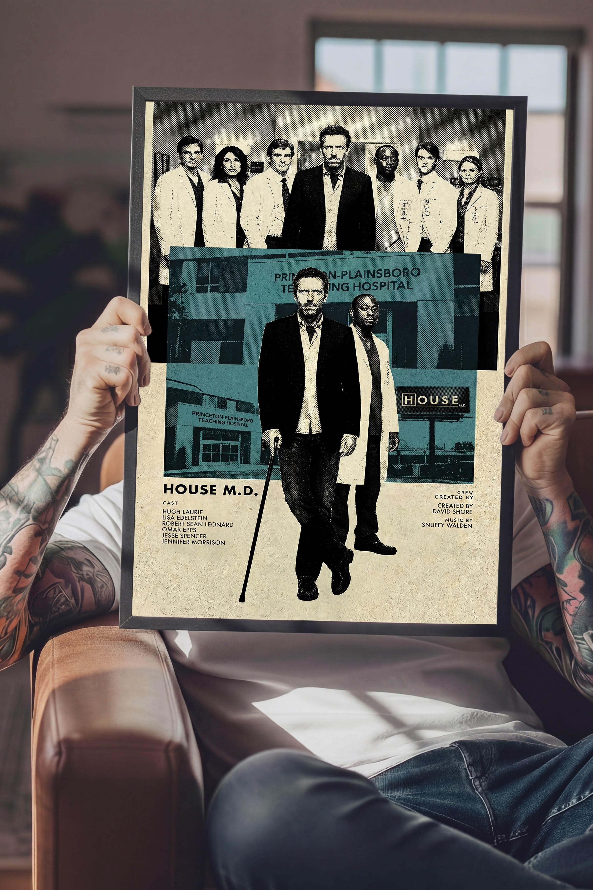 House Siyah Çerçeveli Poster, Sinema ve Dizi Tablo, Film Dizi Afişleri NO:112775