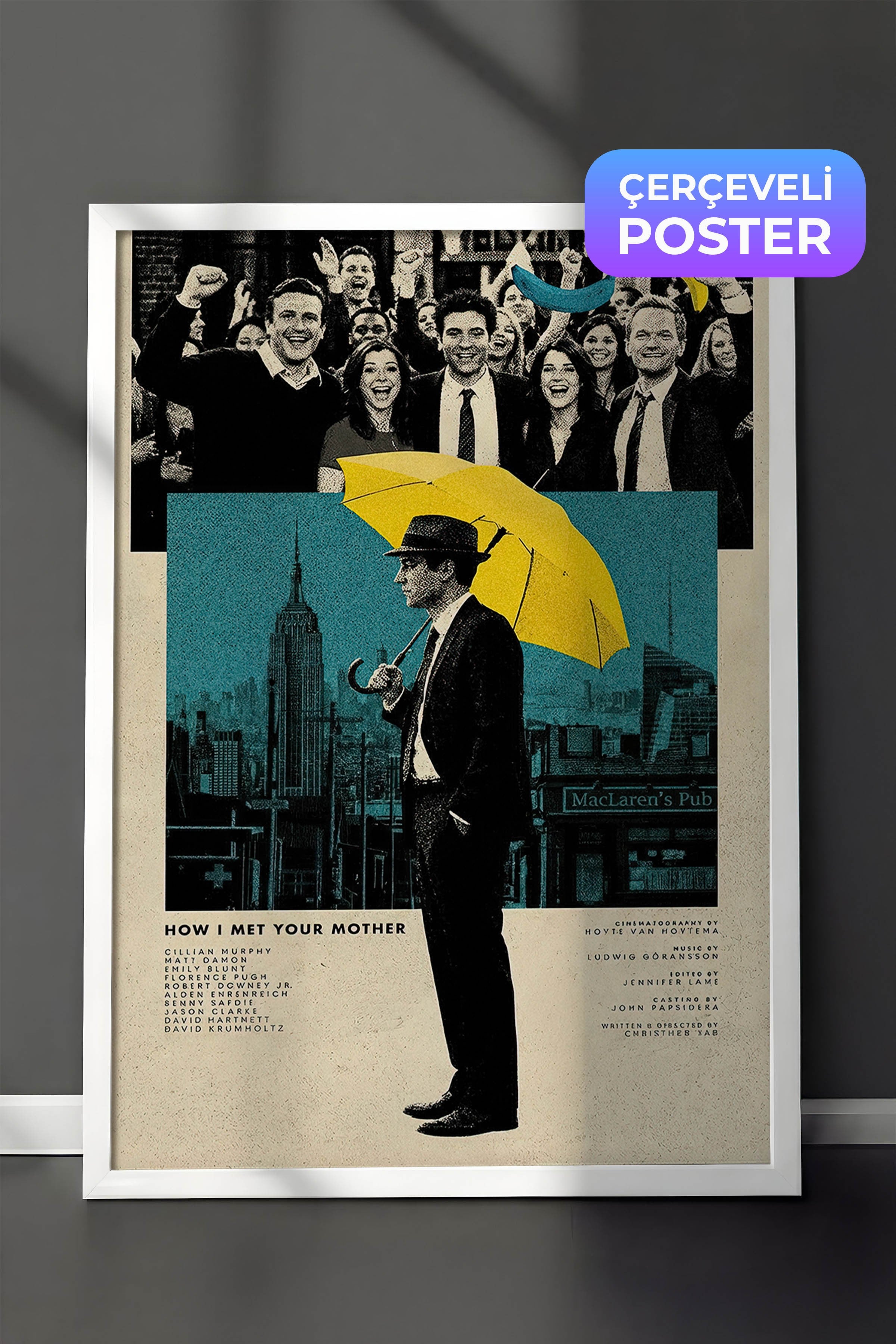 How I Met Your Mother Beyaz Çerçeveli Poster, Sinema ve Dizi Tablo, Film Dizi Afişleri NO:112772