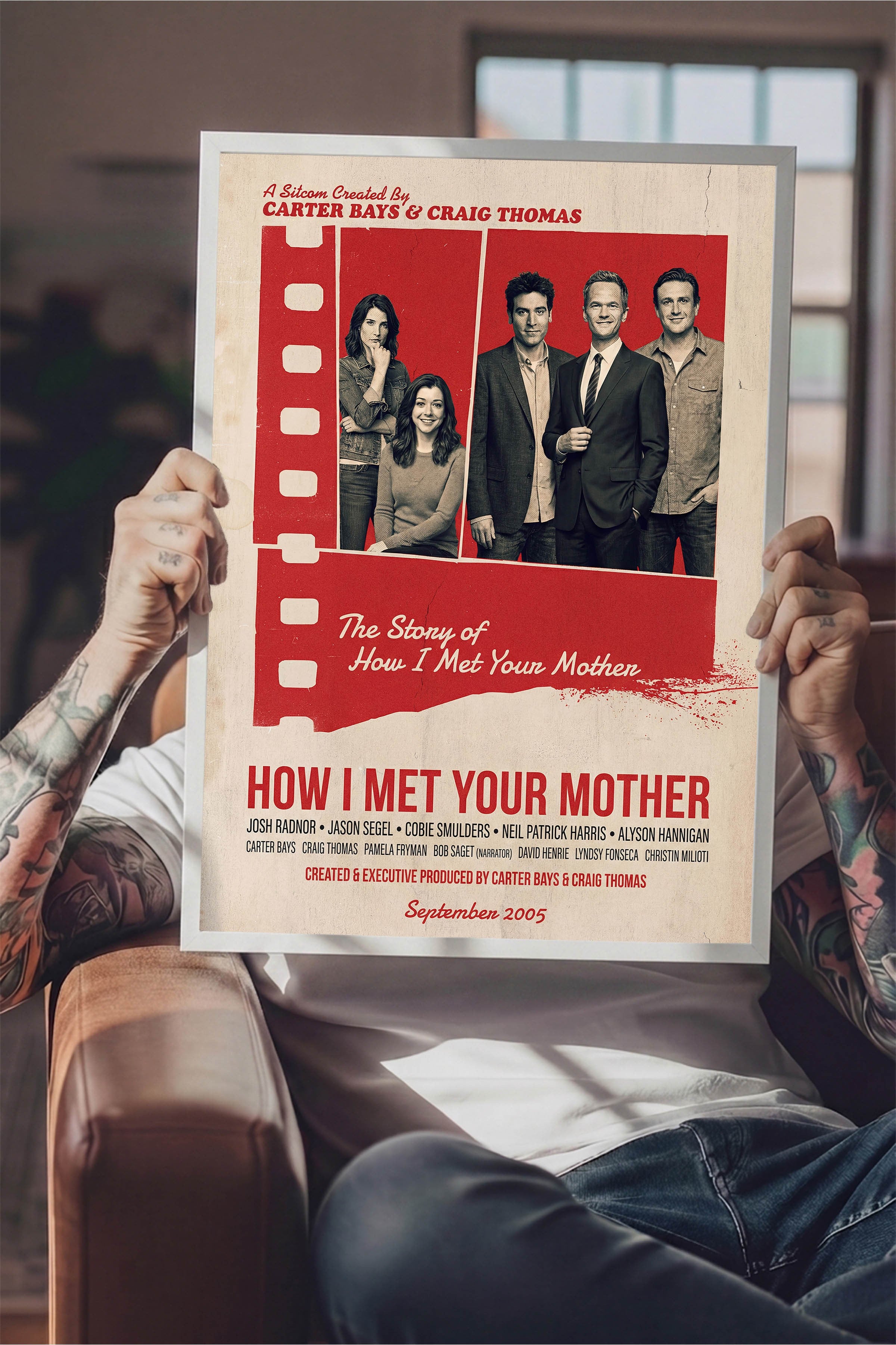How I Met Your Mother Beyaz Çerçeveli Poster, Sinema ve Dizi Tablo, Film Dizi Afişleri NO:112847