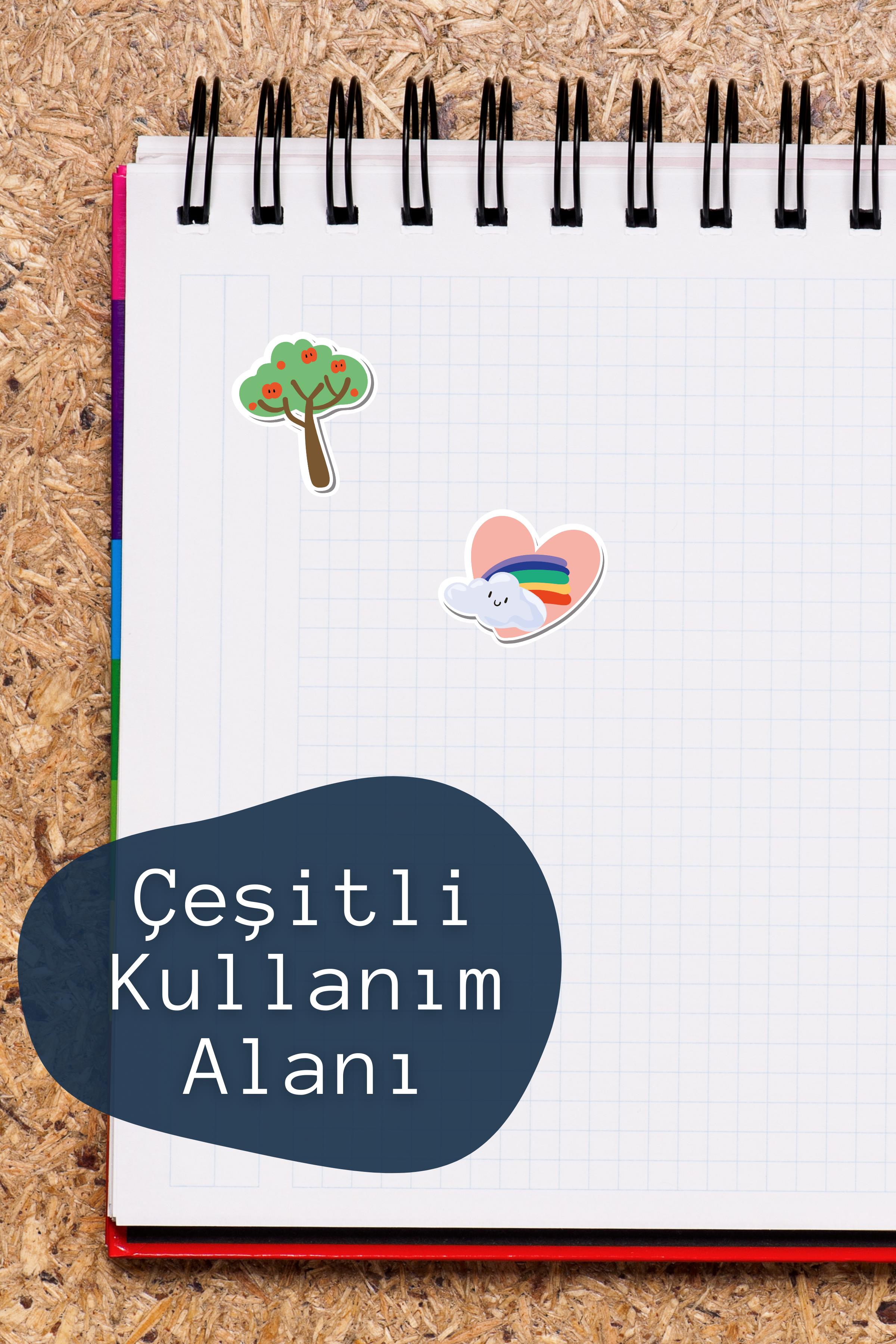 İlkbahar Temalı Sticker ve Etiket Seti - Orta Boy - Su Geçirmez, Kalın Yapışkanlı Sticker Seti