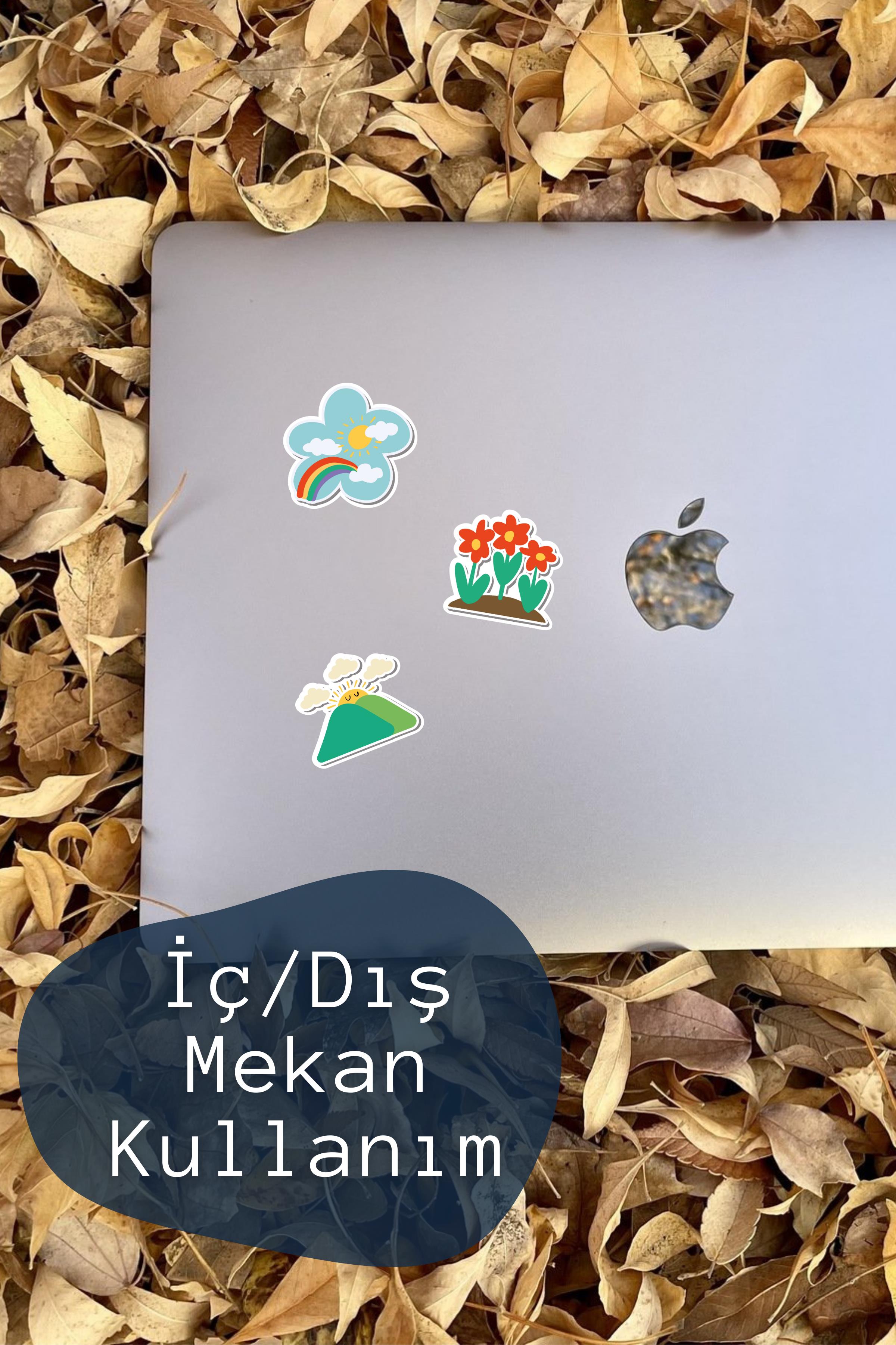 İlkbahar Temalı Sticker ve Etiket Seti - Orta Boy - Su Geçirmez, Kalın Yapışkanlı Sticker Seti