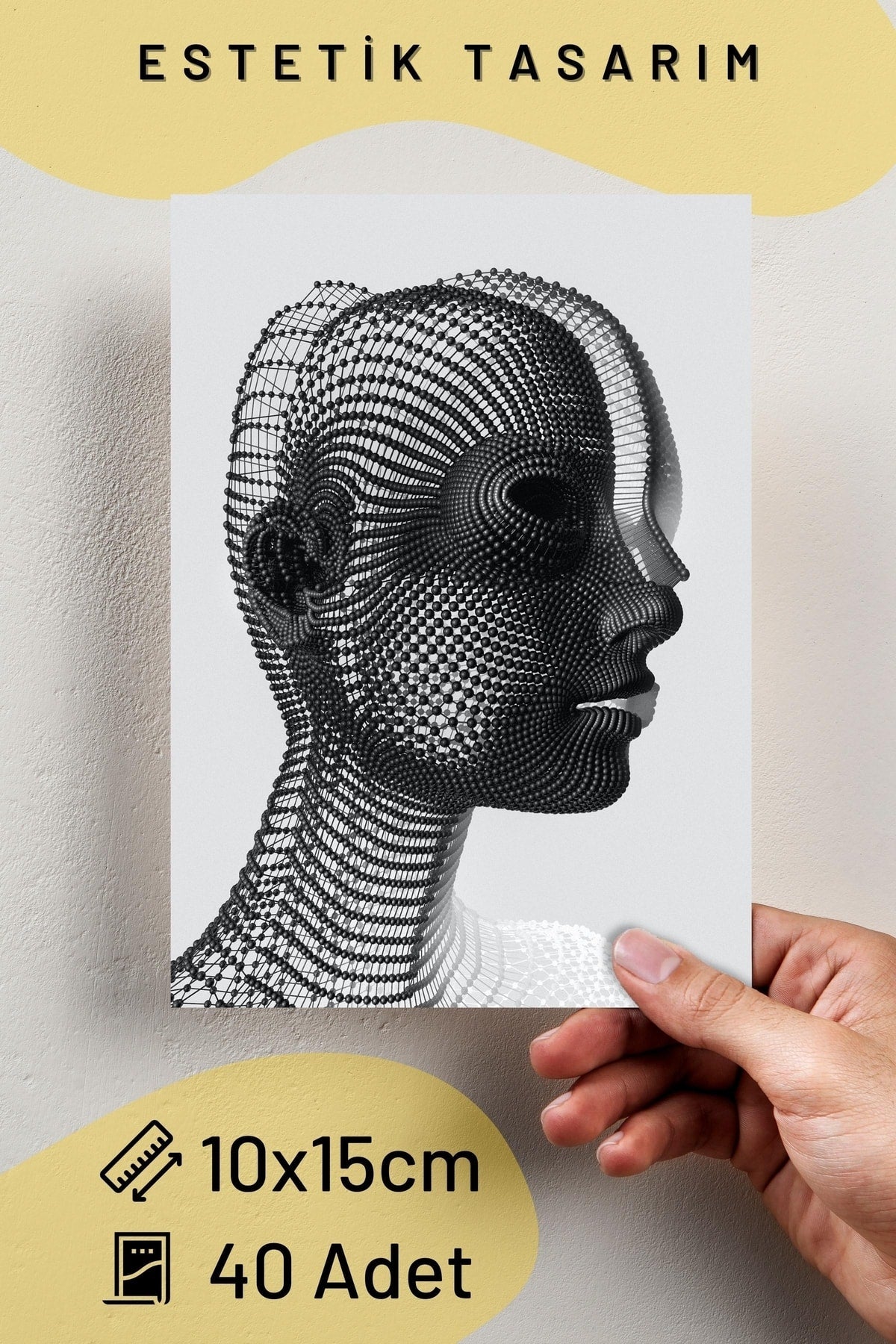 Illüstrasyon Poster Seti - Duvar Kolaj Seti - Stiker Bant Hediyeli - 40 Adet 10cm*15cm - Kutulu Set