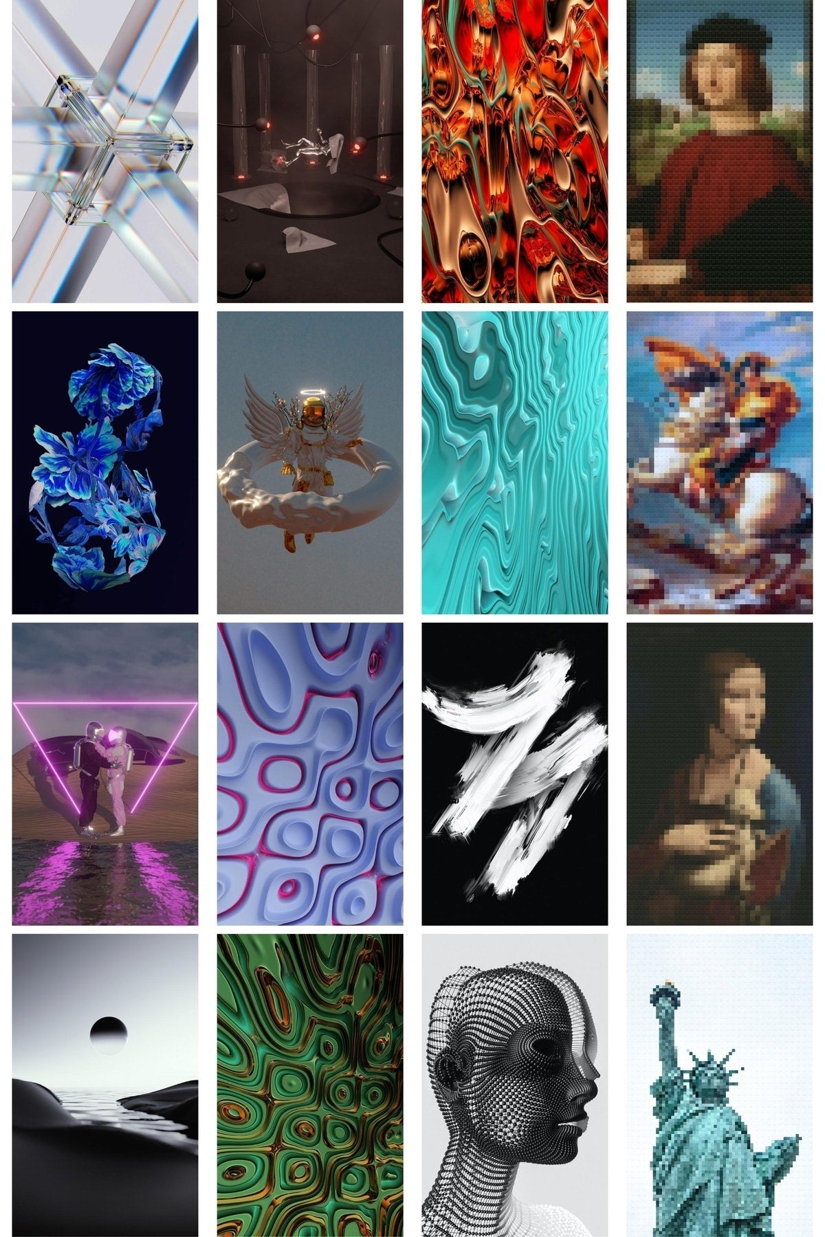 Illüstrasyon Poster Seti - Duvar Kolaj Seti - Stiker Bant Hediyeli - 40 Adet 10cm*15cm - Kutulu Set