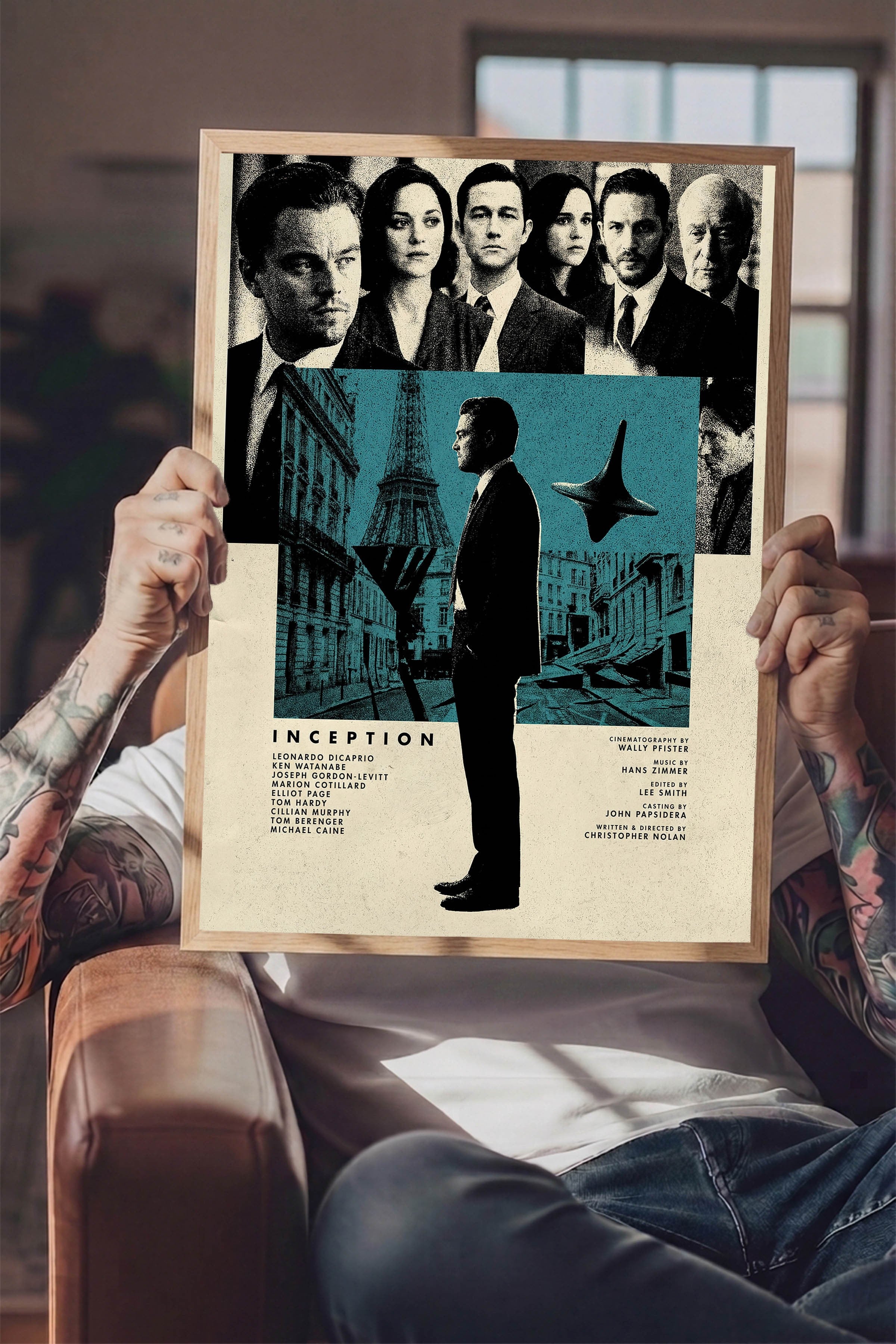 Inception Ahşap Çerçeveli Poster, Sinema ve Dizi Tablo, Film Dizi Afişleri NO:112805
