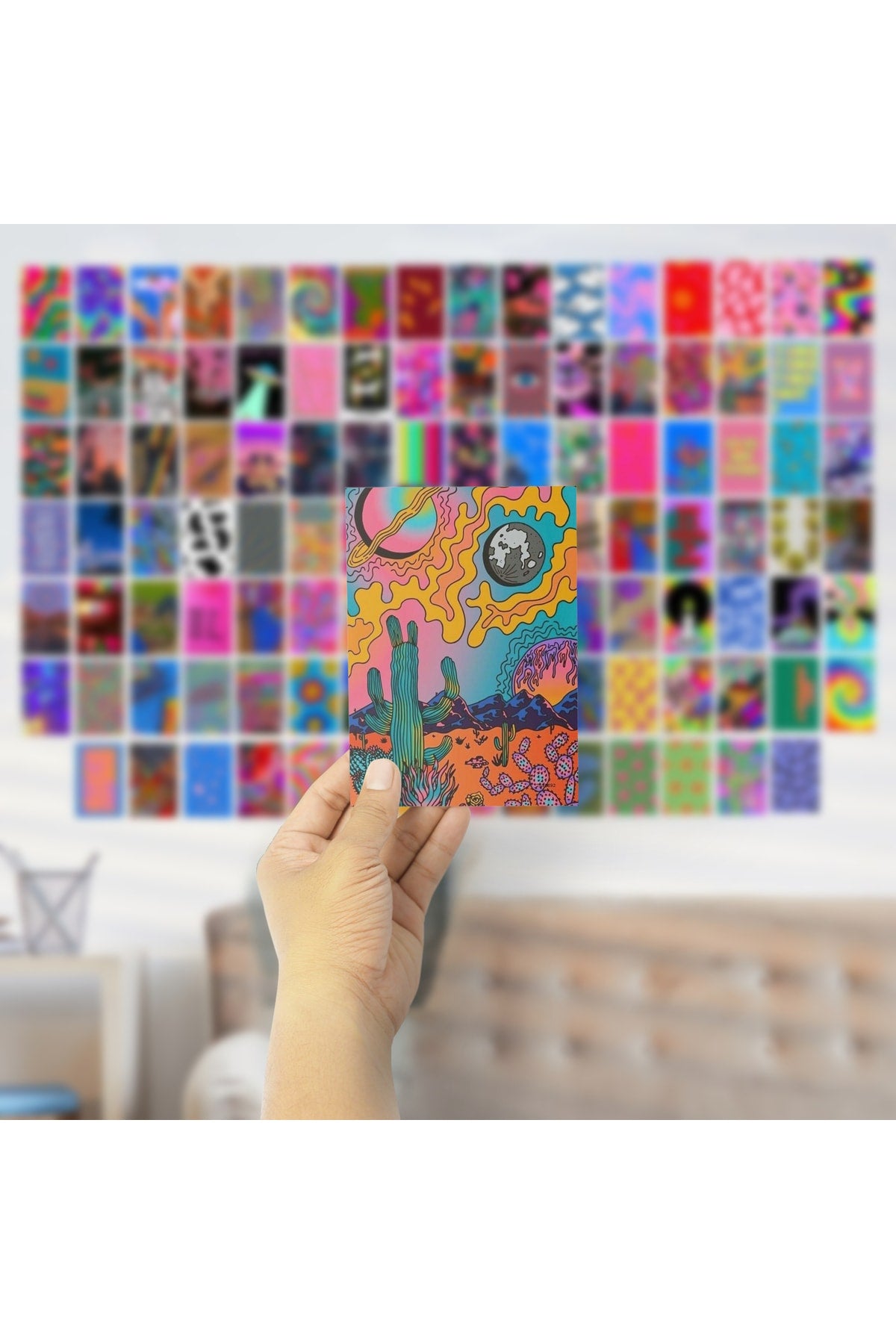 Indie Poster Seti - Kolaj Set - 110 Adet - Arkası Yapışkanlı Indie Poster Seti - 10cm*15cm - Kutulu