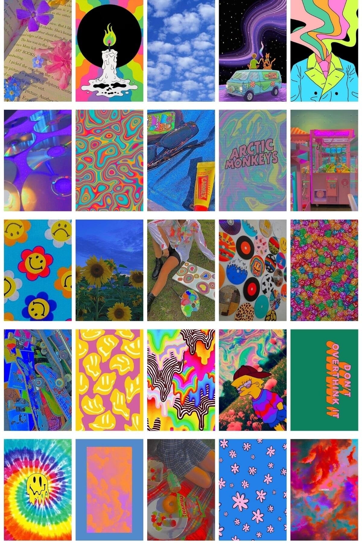 Indie Poster Seti - Kolaj Set - 110 Adet - Arkası Yapışkanlı Indie Poster Seti - 10cm*15cm - Kutulu