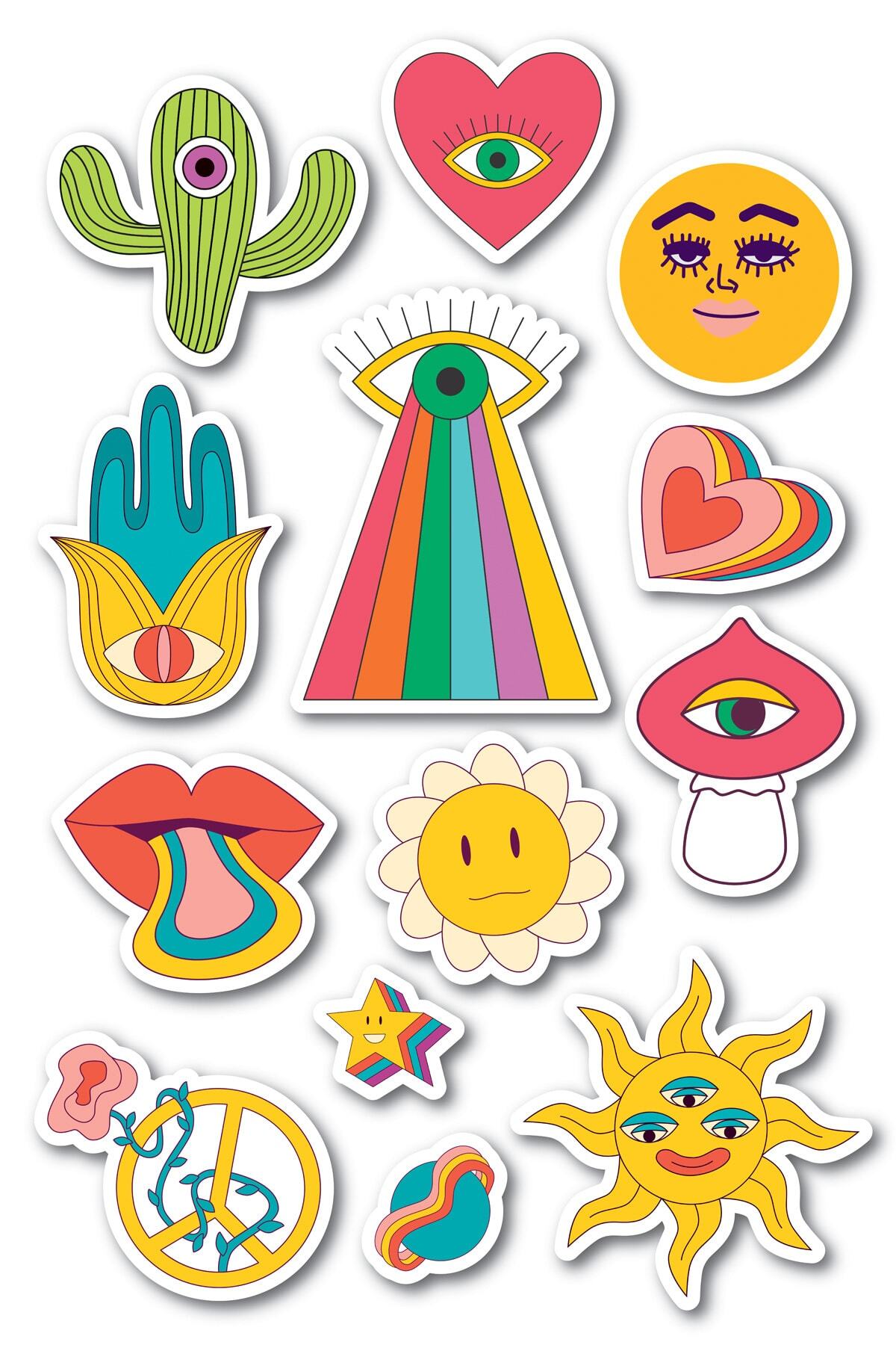 Indie Temalı Sticker Seti - 13 Adet Etiket Seti- Telefon, Tablet, Defter Laptop Uyumlu Etiket