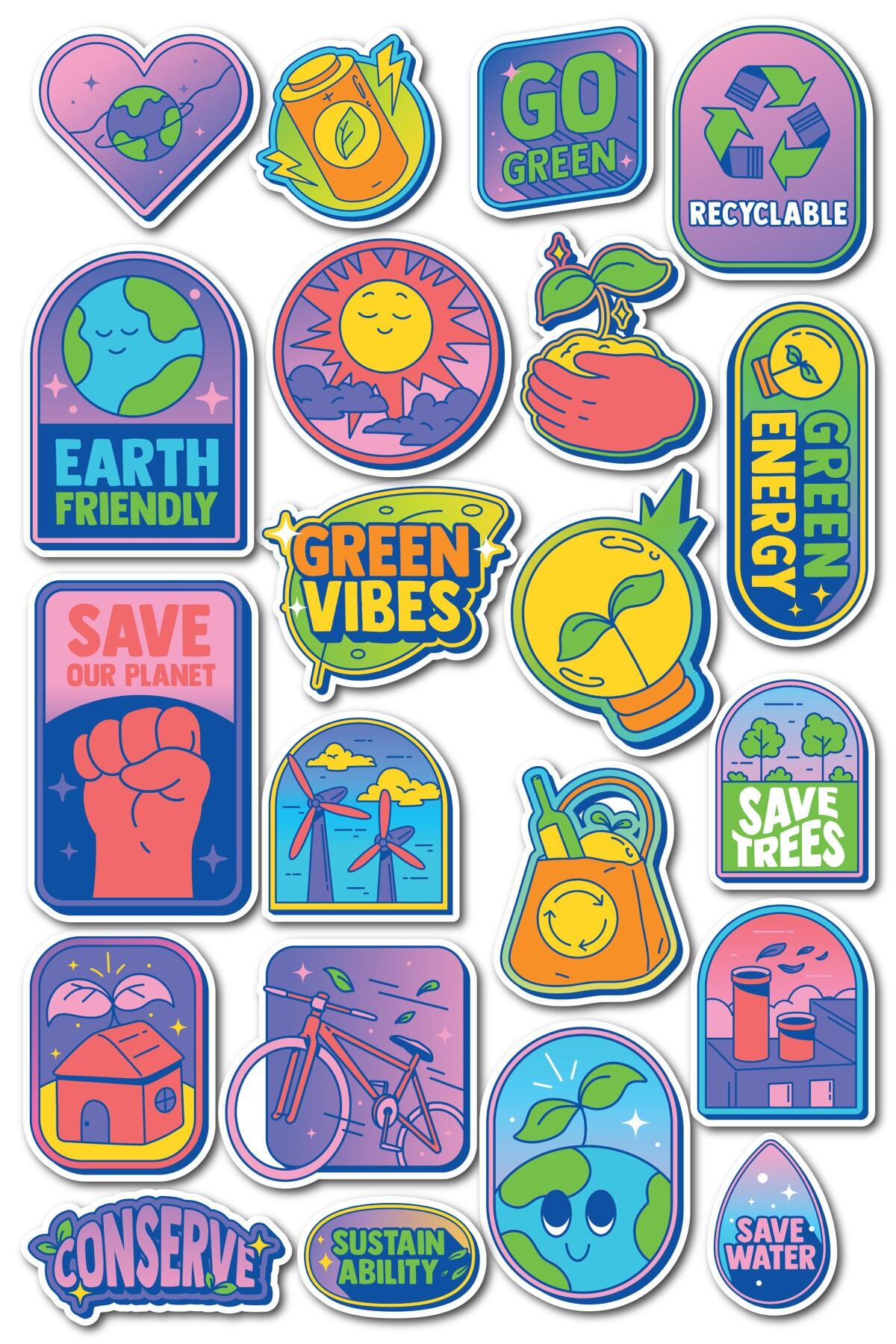 Indie Temalı Sticker Seti - 21 Adet Etiket Seti- Telefon, Tablet, Defter Laptop Uyumlu Etiket