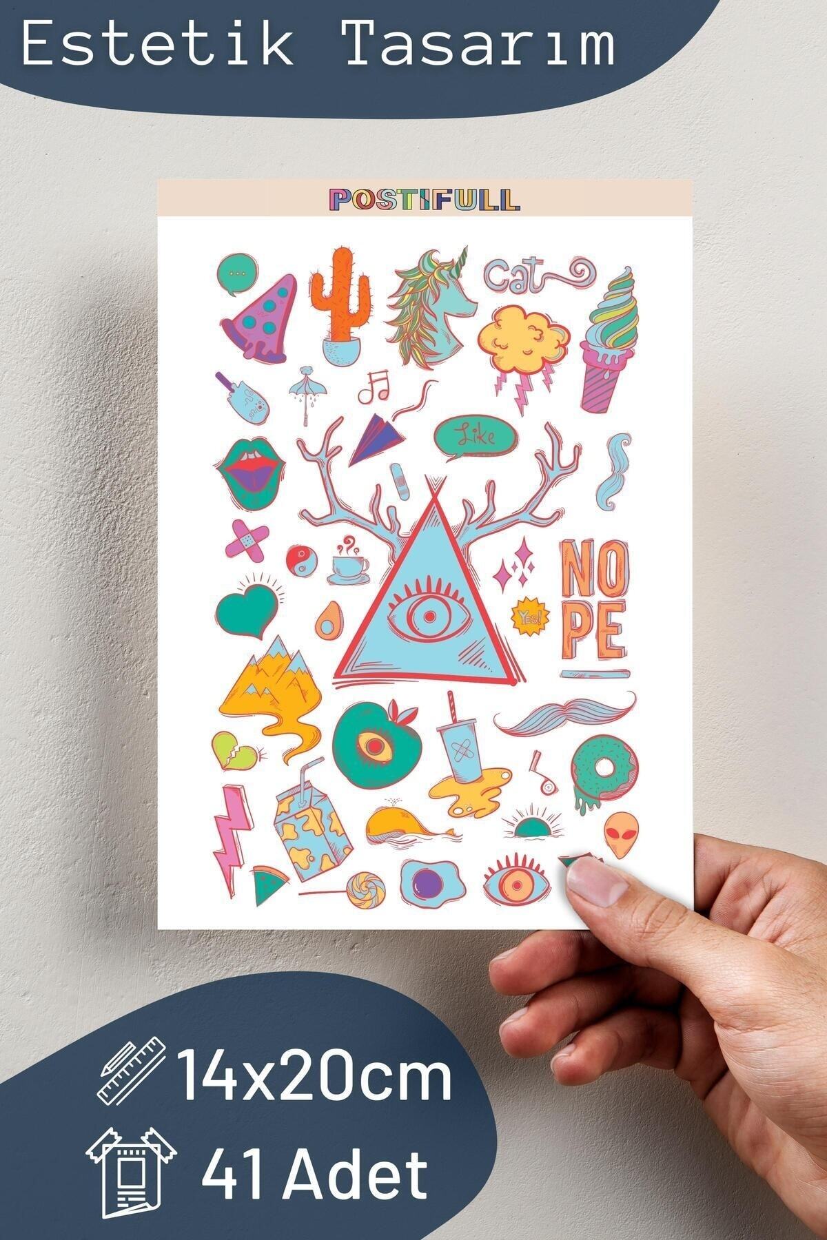 Indie Temalı Sticker Seti - 40 Adet Etiket Seti- Telefon, Tablet, Defter Laptop Uyumlu Etiket