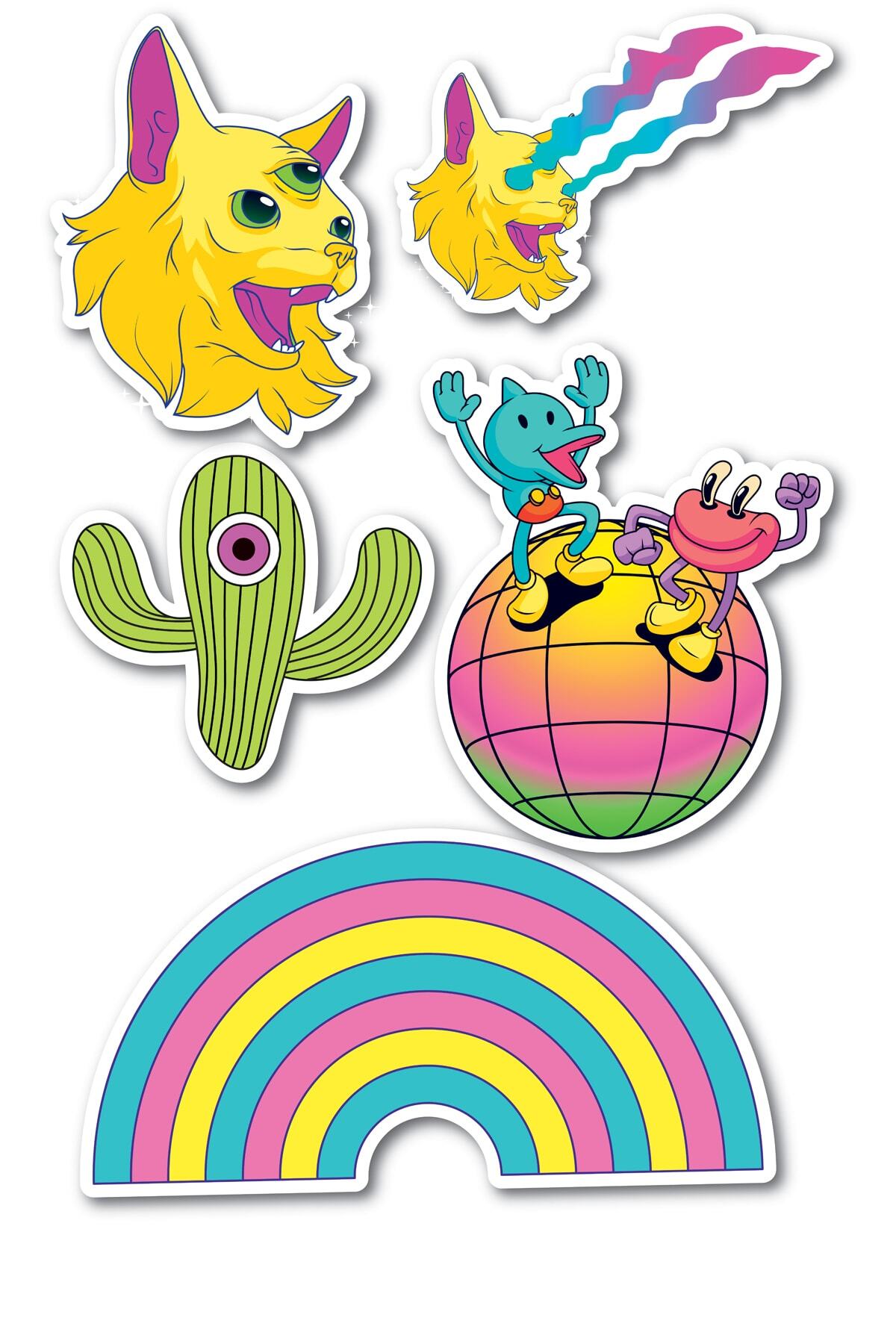 Indie Temalı Sticker Seti - 6 Adet Etiket Seti- Telefon, Tablet, Defter Laptop Uyumlu Etiket