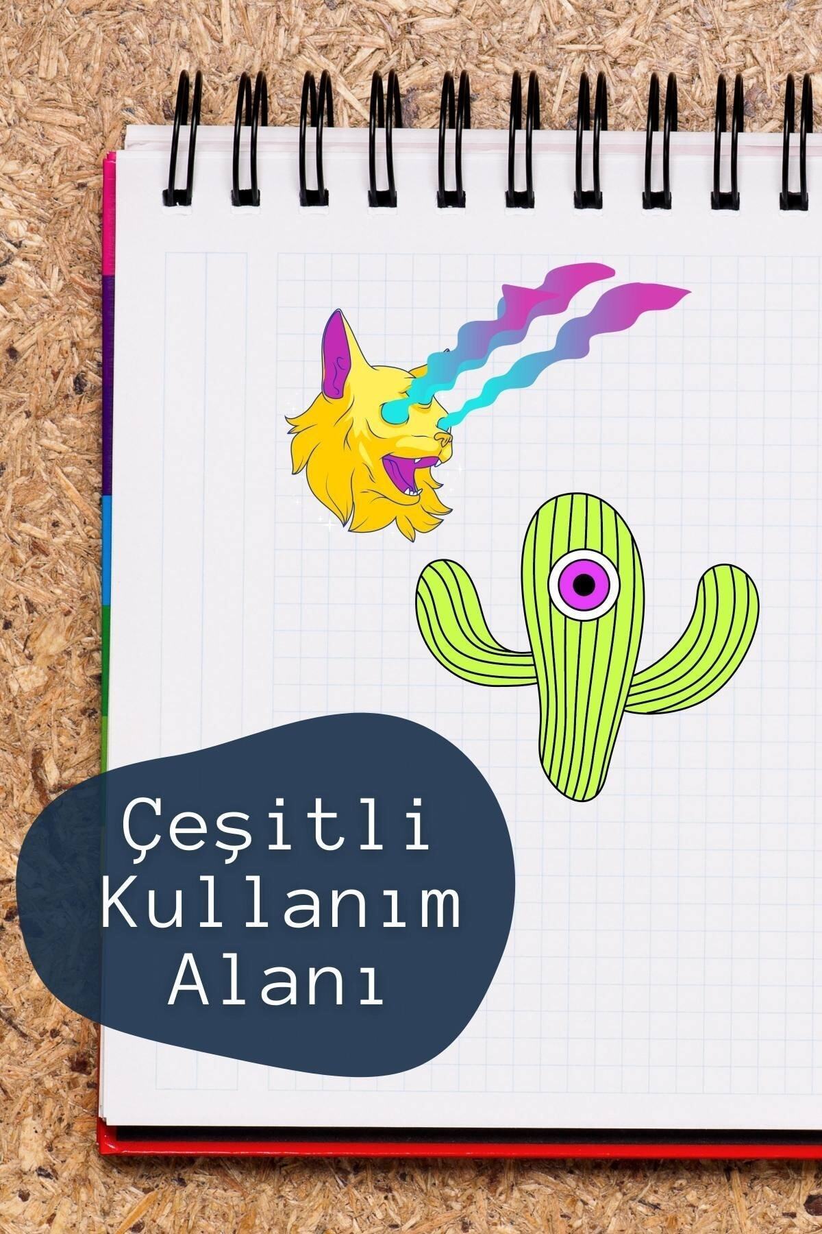 Indie Temalı Sticker Seti - 6 Adet Etiket Seti- Telefon, Tablet, Defter Laptop Uyumlu Etiket