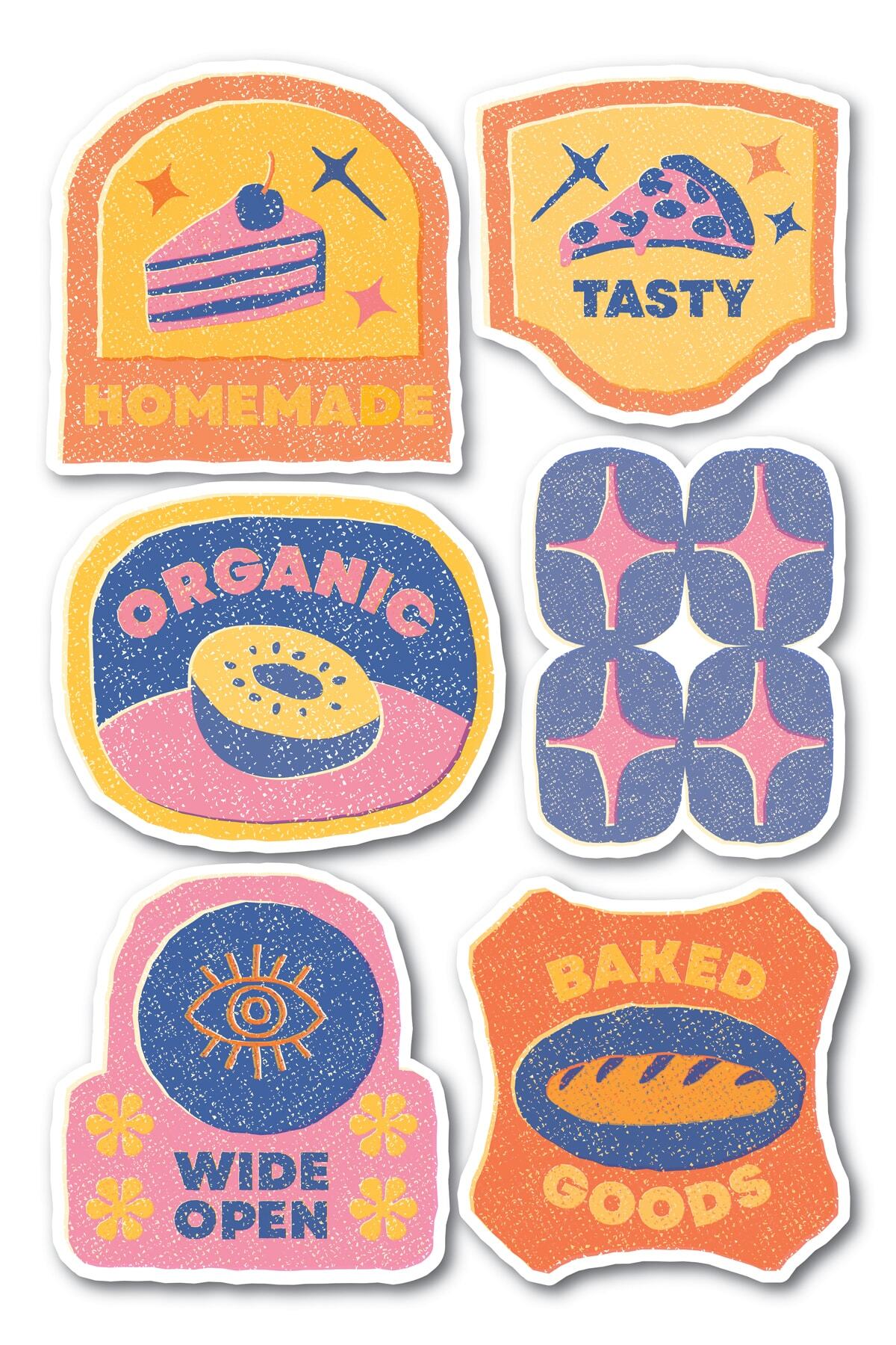 Indie Temalı Sticker Seti - 6 Adet Etiket Seti- Telefon, Tablet, Defter Laptop Uyumlu Etiket