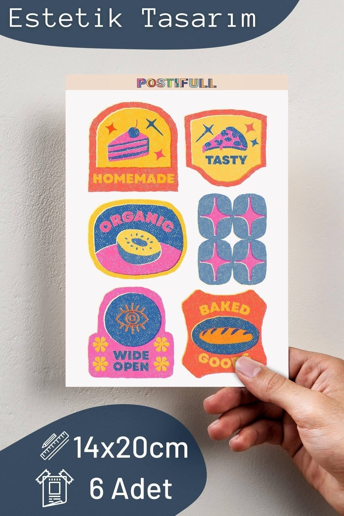 Indie Temalı Sticker Seti - 6 Adet Etiket Seti- Telefon, Tablet, Defter Laptop Uyumlu Etiket