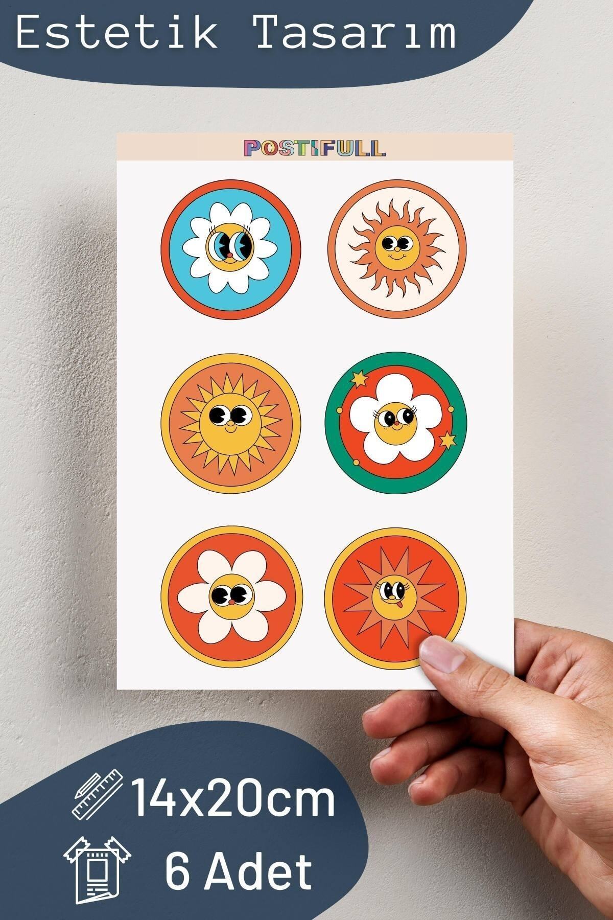 Indie Temalı Sticker Seti - 6 Adet Etiket Seti- Telefon, Tablet, Defter Laptop Uyumlu Etiket