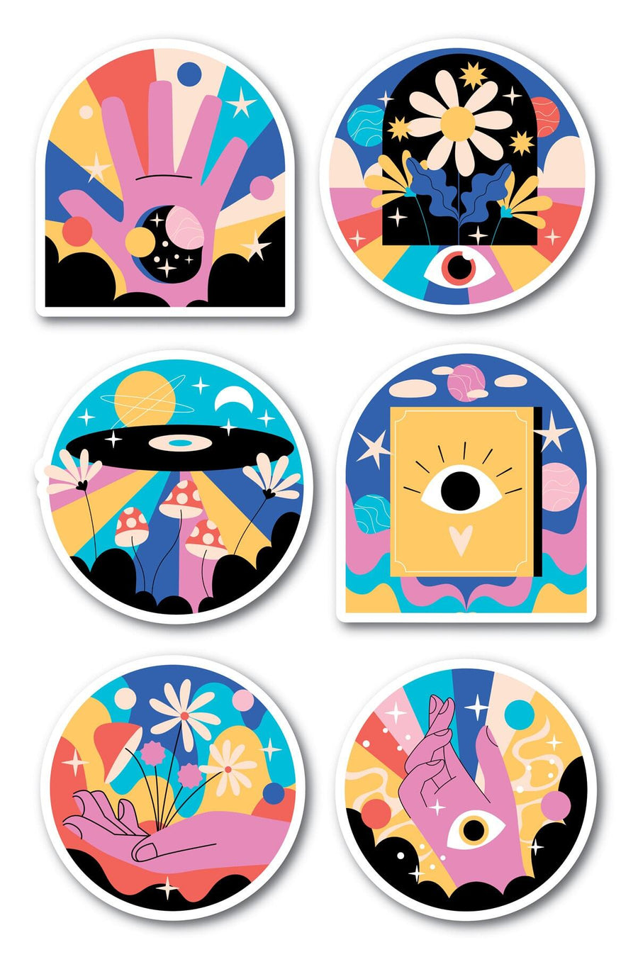 Indie Temalı Sticker Seti - 6 Adet Etiket Seti- Telefon, Tablet, Defter Laptop Uyumlu Etiket