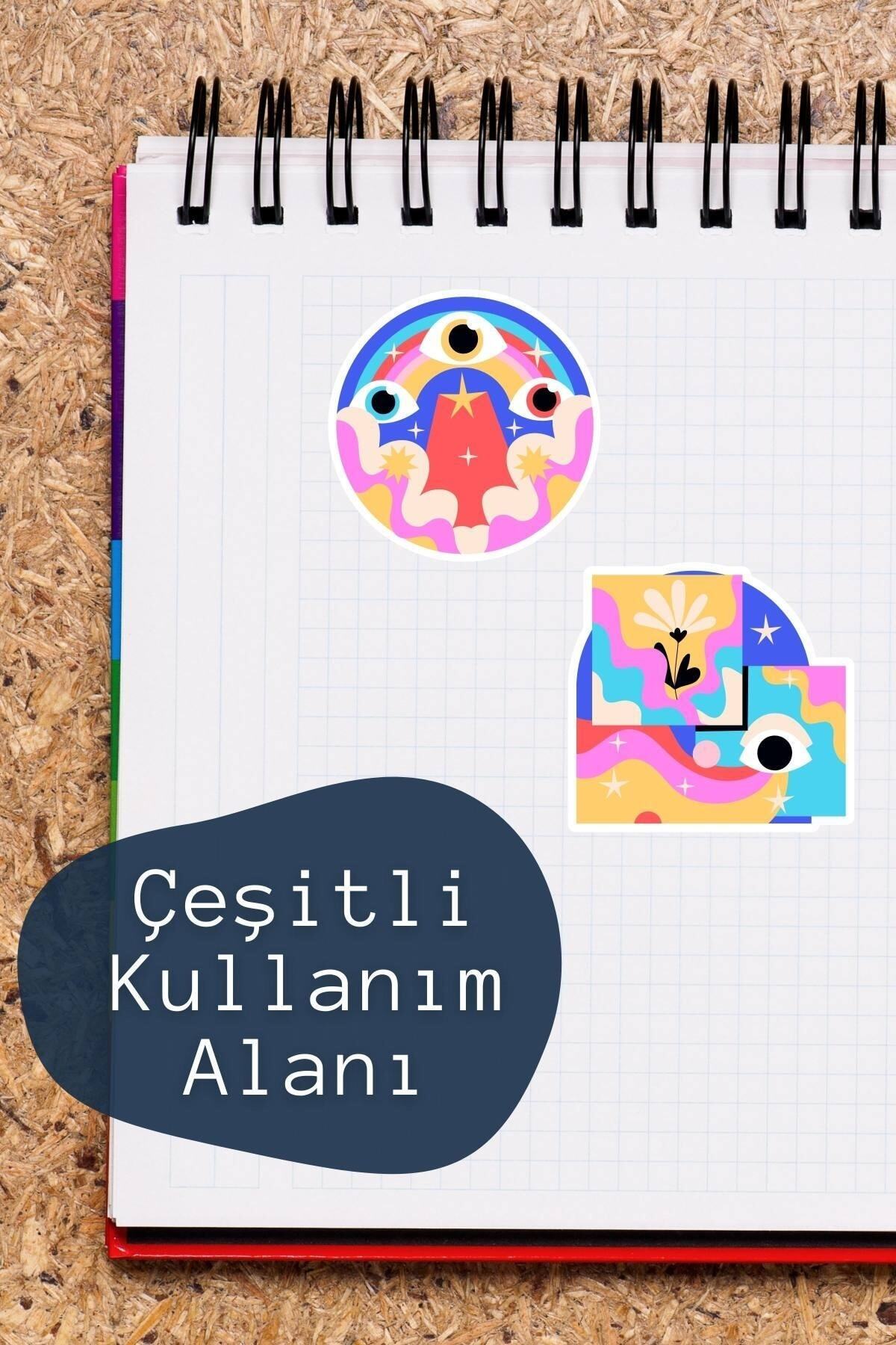 Indie Temalı Sticker Seti - 6 Adet Etiket Seti- Telefon, Tablet, Defter Laptop Uyumlu Etiket