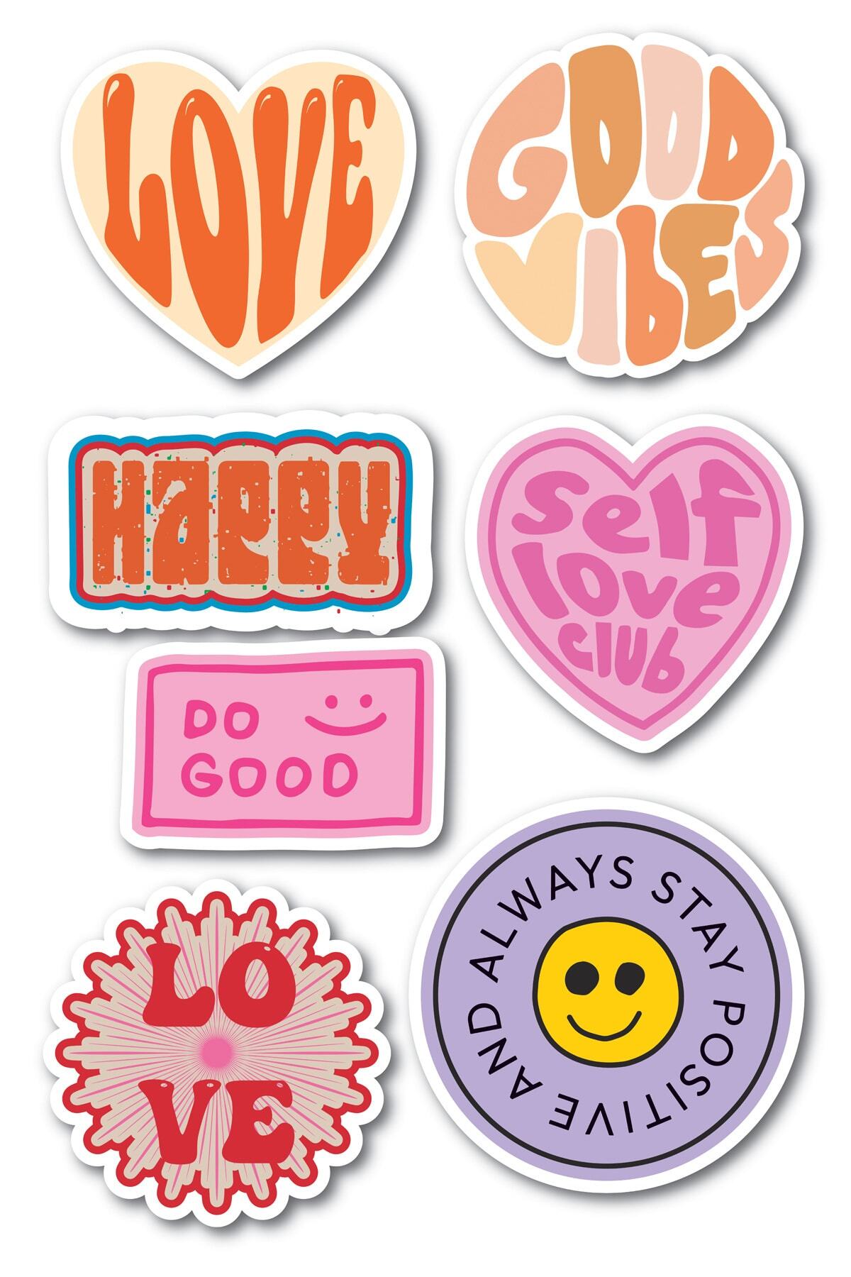 Indie Temalı Sticker Seti - 7 Adet Etiket Seti- Telefon, Tablet, Defter Laptop Uyumlu Etiket