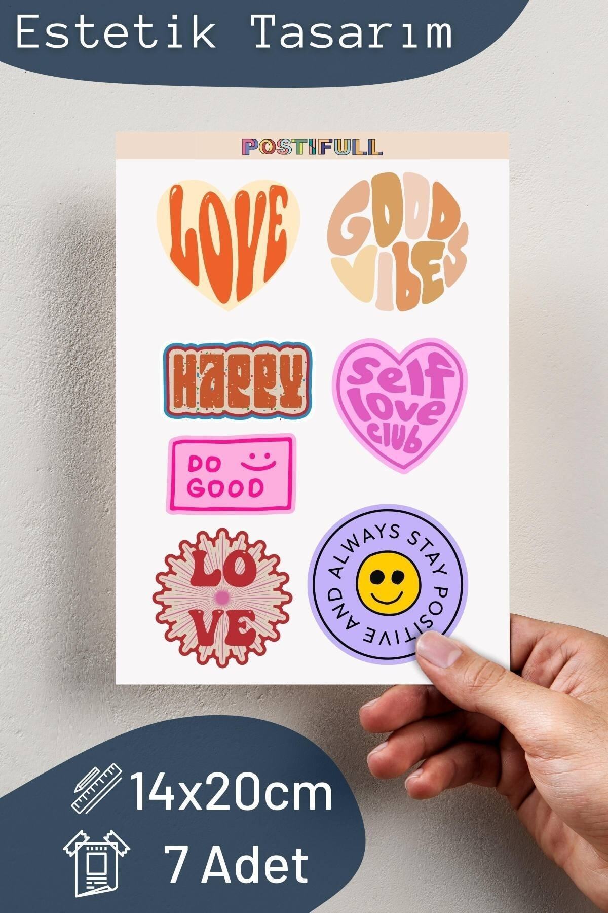 Indie Temalı Sticker Seti - 7 Adet Etiket Seti- Telefon, Tablet, Defter Laptop Uyumlu Etiket