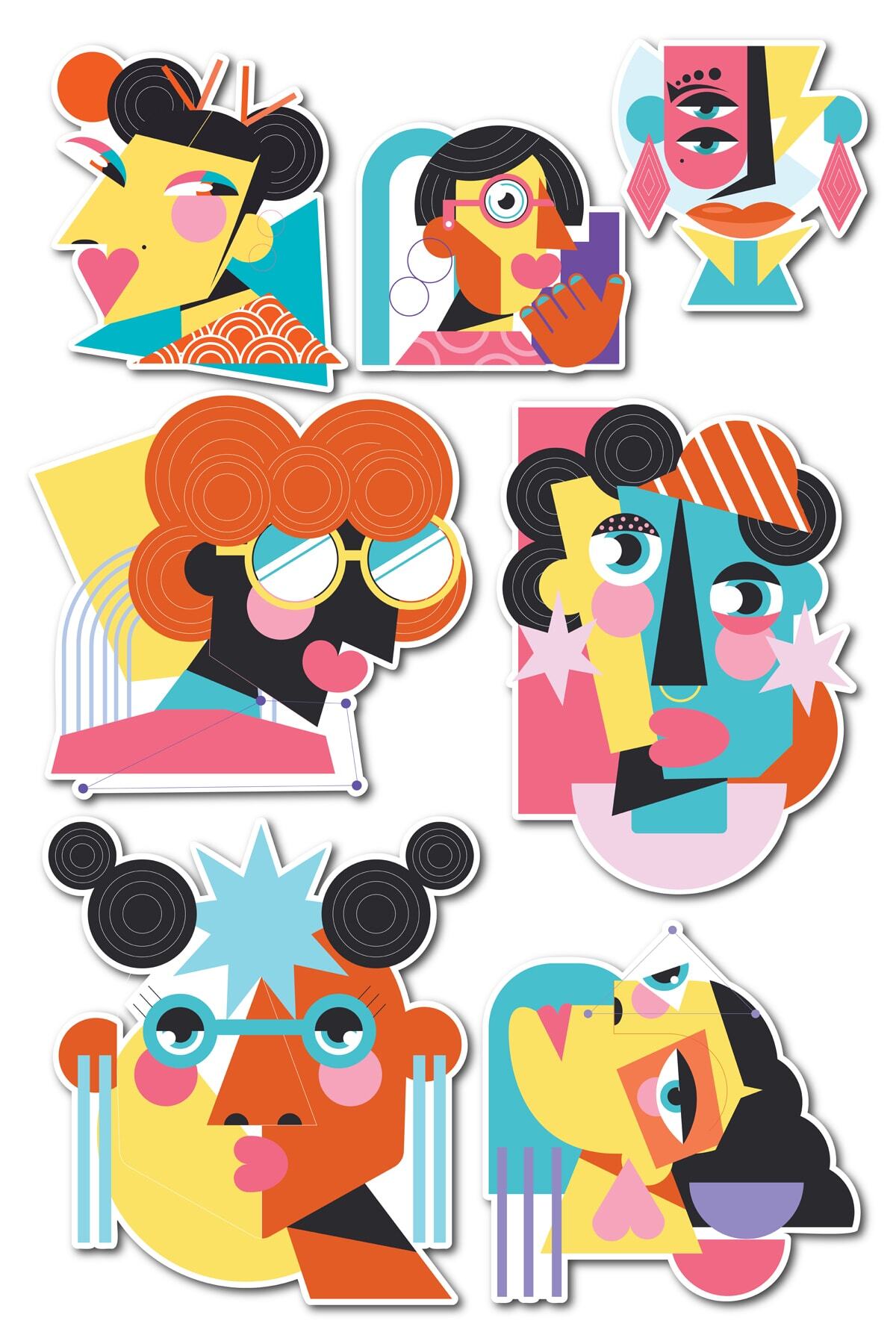 Indie Temalı Sticker Seti - 8 Adet Etiket Seti- Telefon, Tablet, Defter Laptop Uyumlu Etiket