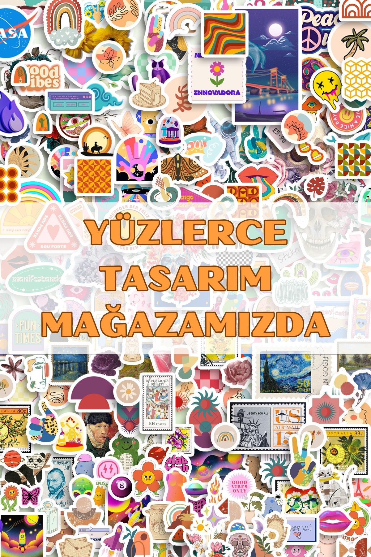 Indie Temalı Sticker Seti - 8 Adet Etiket Seti- Telefon, Tablet, Defter Laptop Uyumlu Etiket