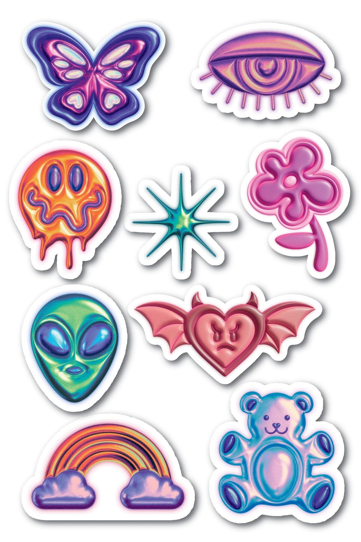 Indie Temalı Sticker Seti - 9 Adet Etiket Seti- Telefon, Tablet, Defter Laptop Uyumlu Etiket