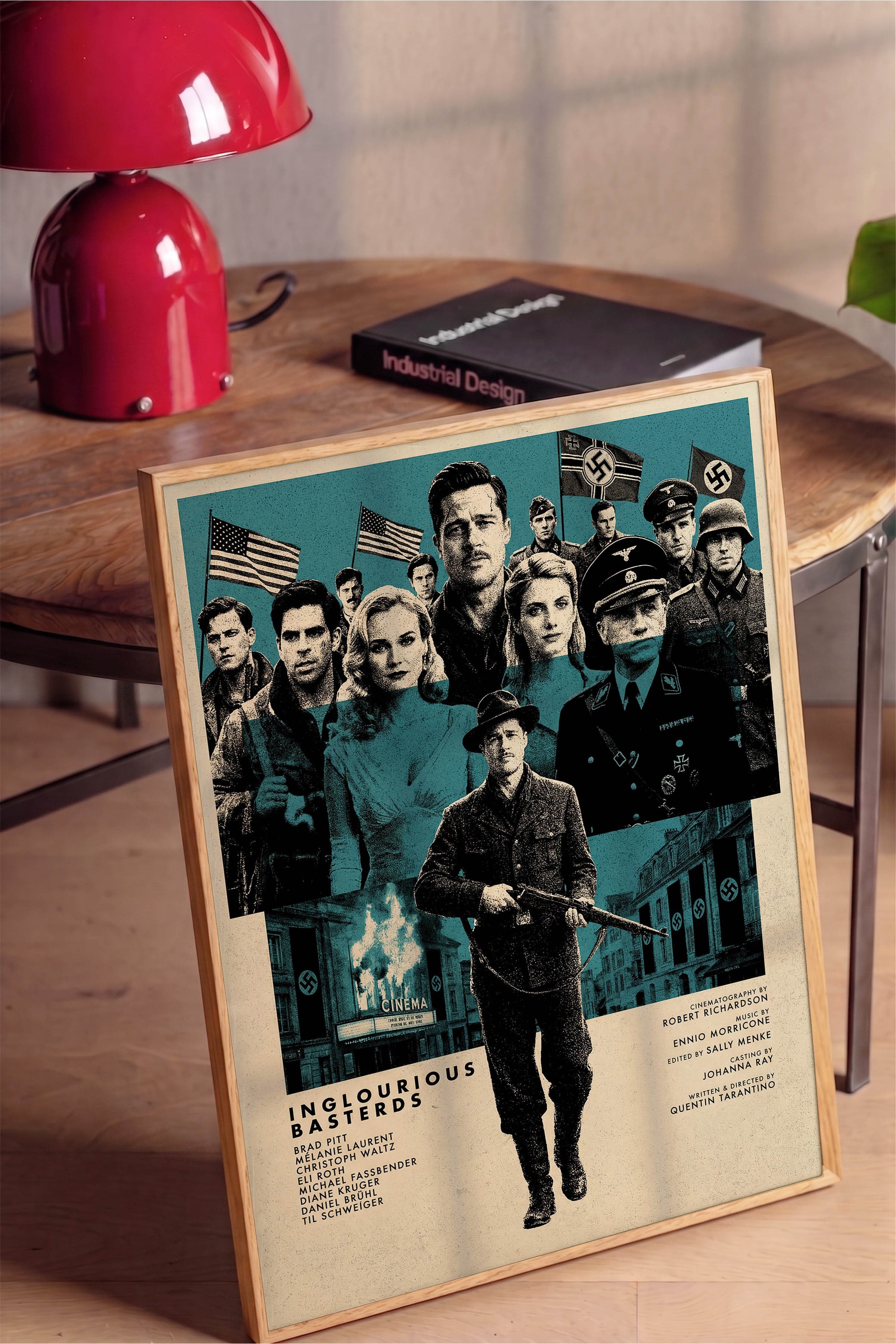 Inglourious Basterds Ahşap Çerçeveli Poster, Sinema ve Dizi Tablo, Film Dizi Afişleri NO:112832