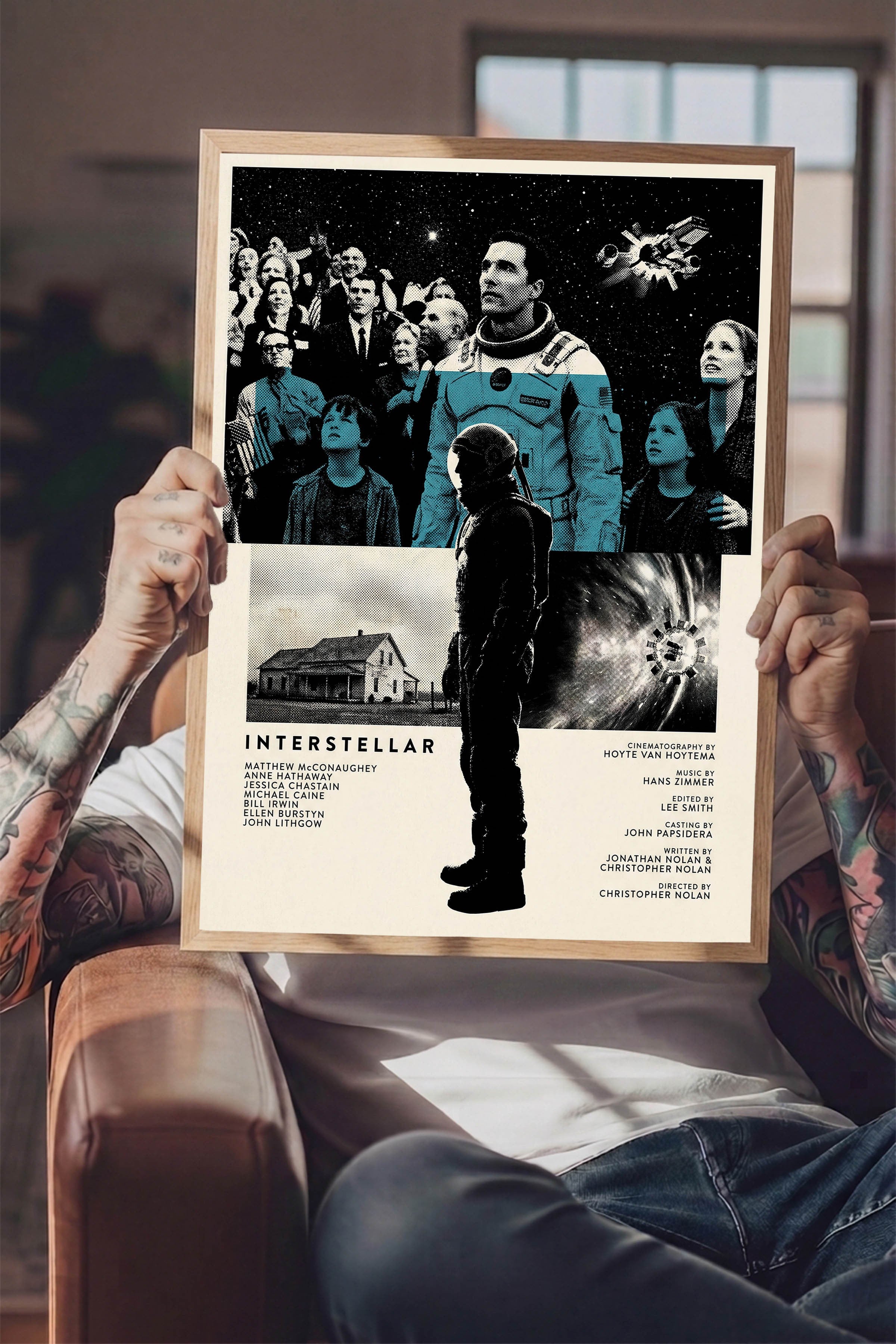 Interstellar Ahşap Çerçeveli Poster, Sinema ve Dizi Tablo, Film Dizi Afişleri NO:112806