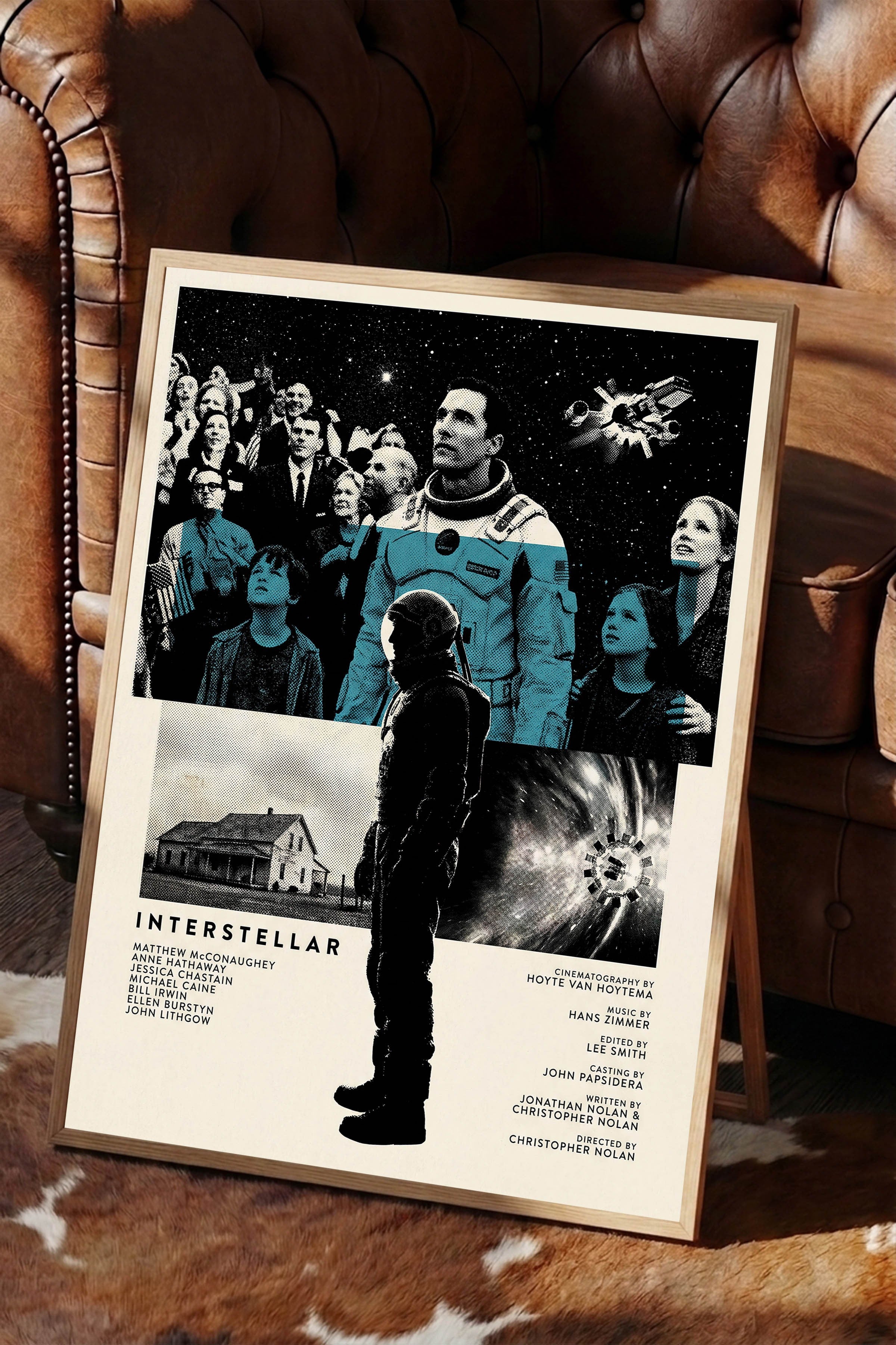 Interstellar Ahşap Çerçeveli Poster, Sinema ve Dizi Tablo, Film Dizi Afişleri NO:112806