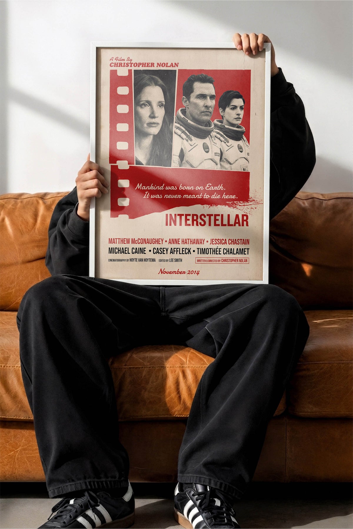 Interstellar Beyaz Çerçeveli Poster, Sinema ve Dizi Tablo, Film Dizi Afişleri NO:112887